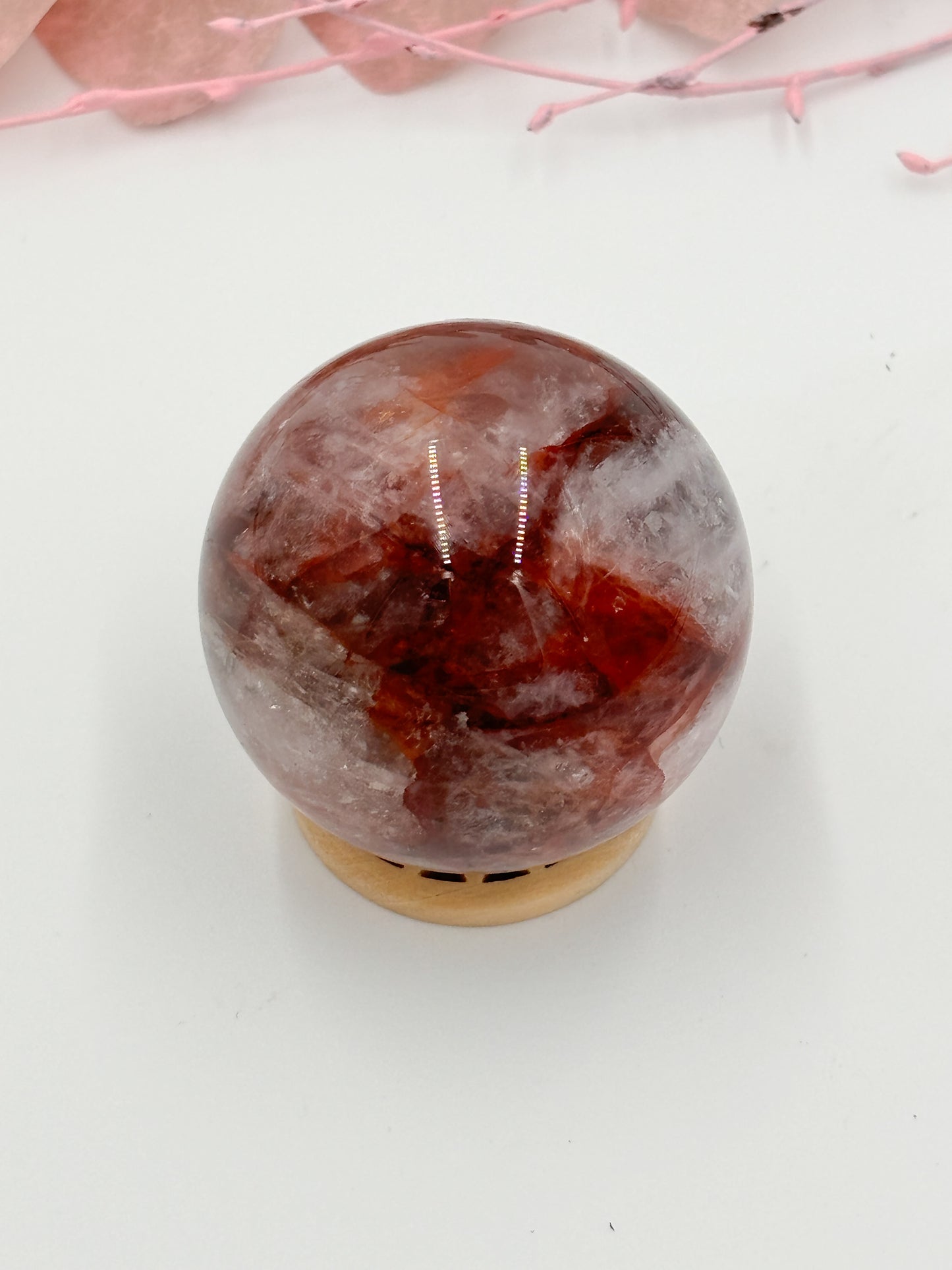 Fire quartz ball with rainbow effect & fascinating patterns | Healing stone, decoration and energy work