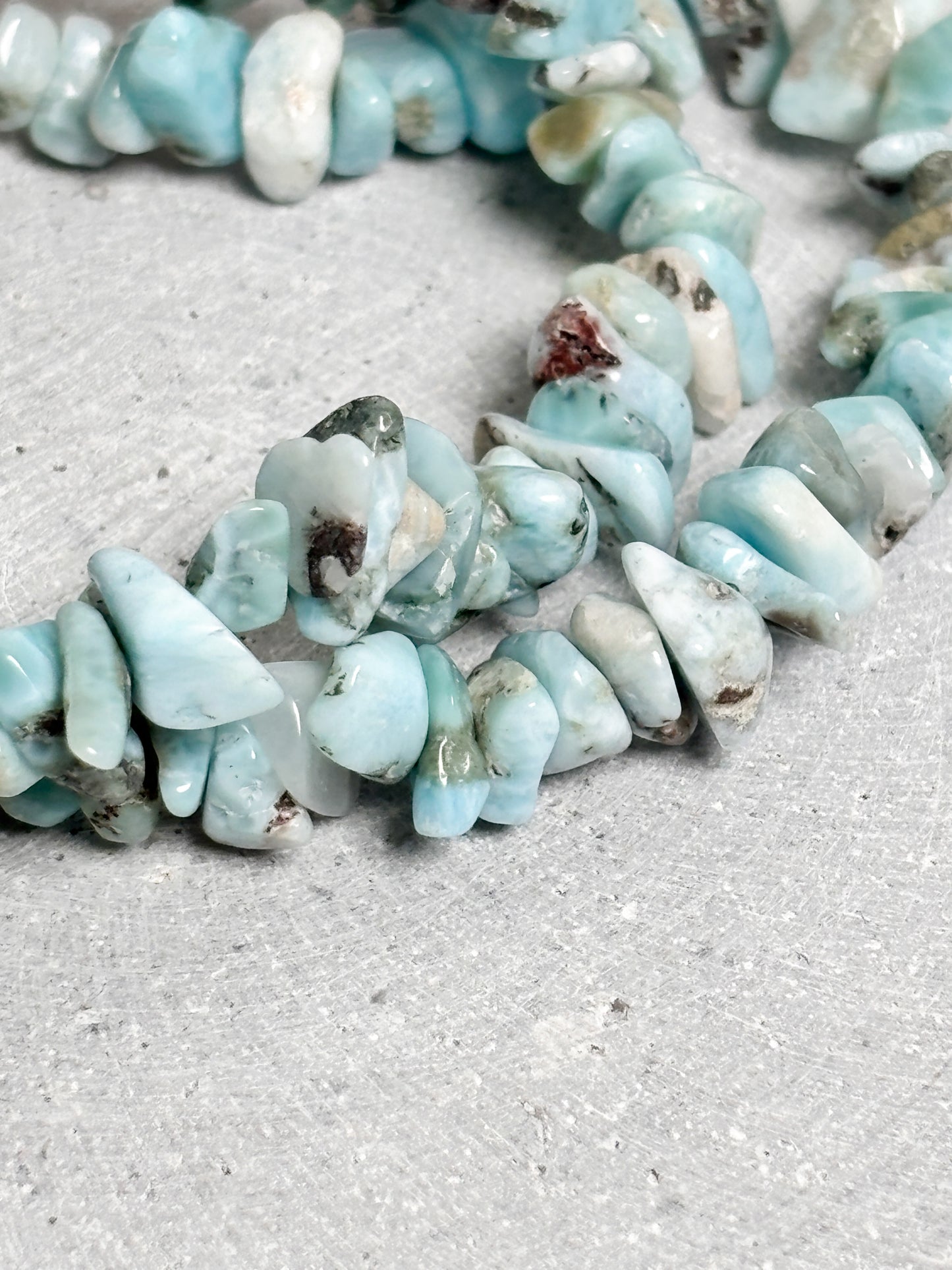 Handmade elastic larimar chips bracelet, 6mm, 17.5cm – Elegant natural stone jewelry for women