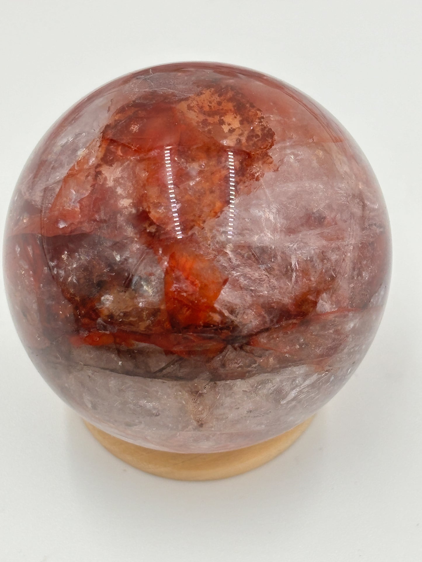 Fire quartz ball with rainbow effect & fascinating patterns | Healing stone, decoration and energy work