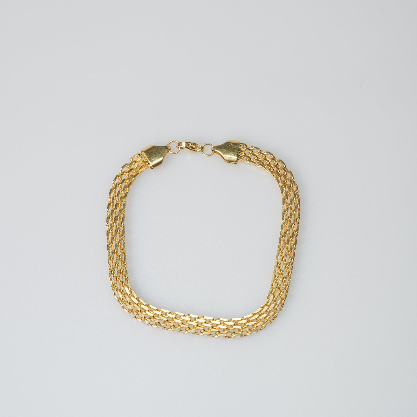 Netzkettenarmband 6 mm Unisex – Edelstahl 18k vergoldet, 20 cm