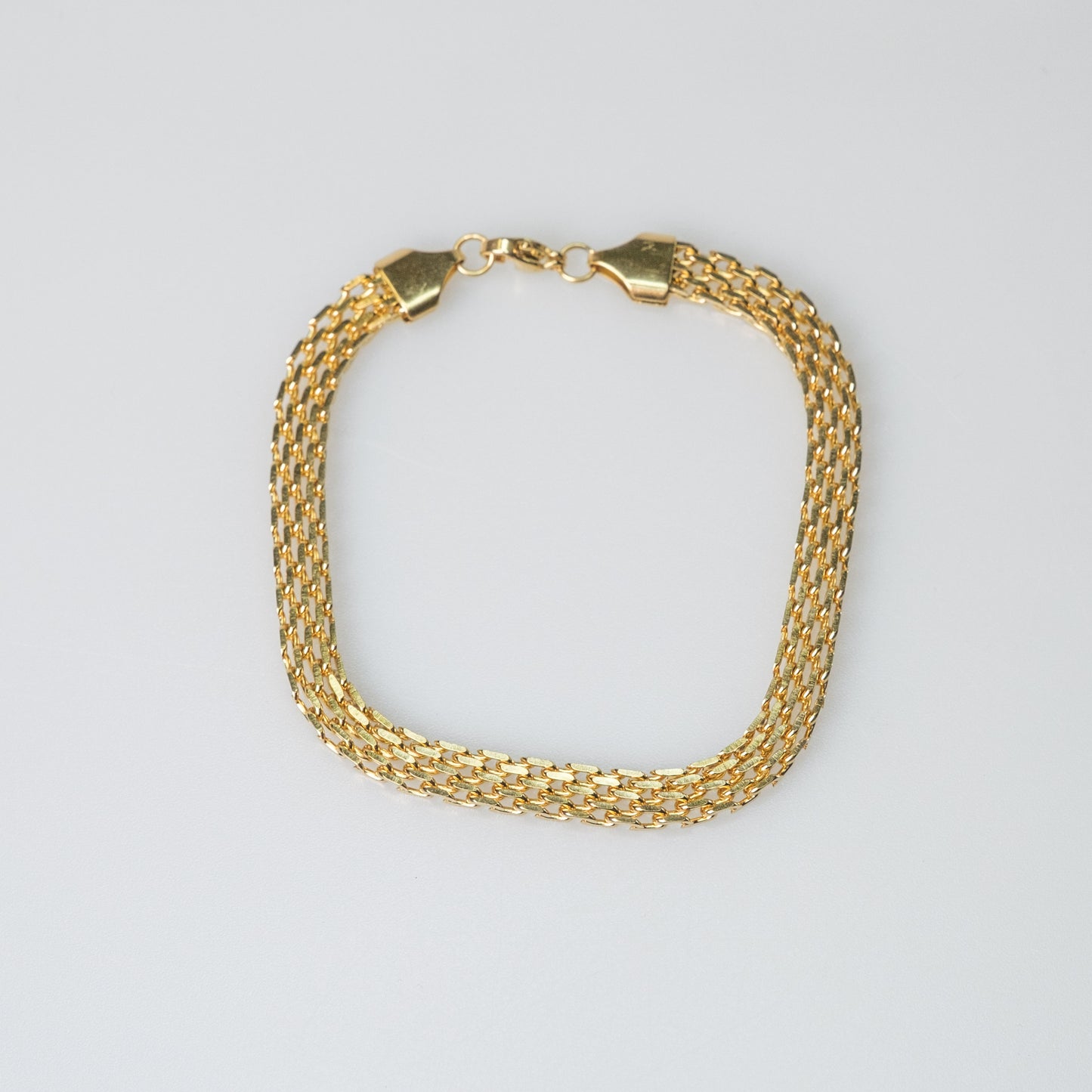 Netzkettenarmband 6 mm Unisex – Edelstahl 18k vergoldet, 20 cm