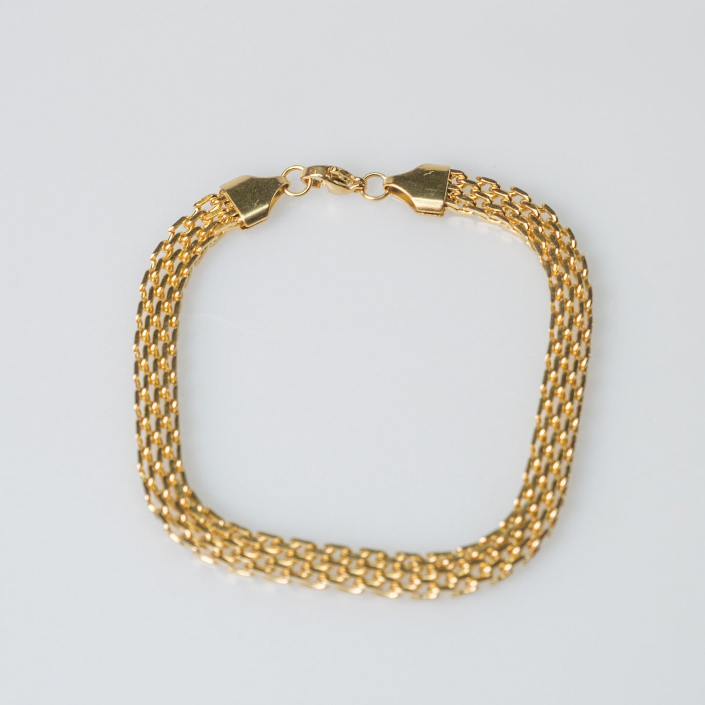 Netzkettenarmband 6 mm Unisex – Edelstahl 18k vergoldet, 20 cm