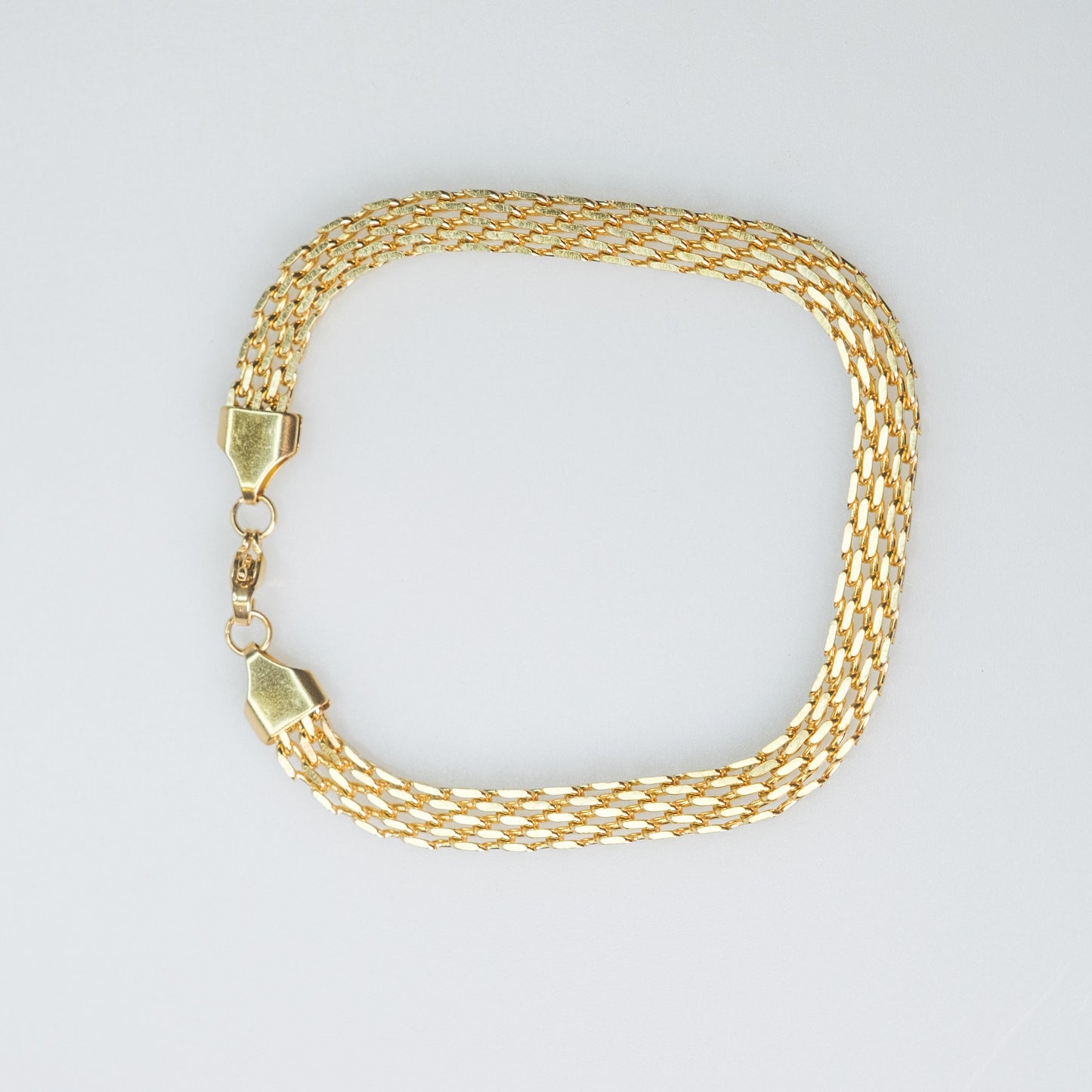 Netzkettenarmband 6 mm Unisex – Edelstahl 18k vergoldet, 20 cm