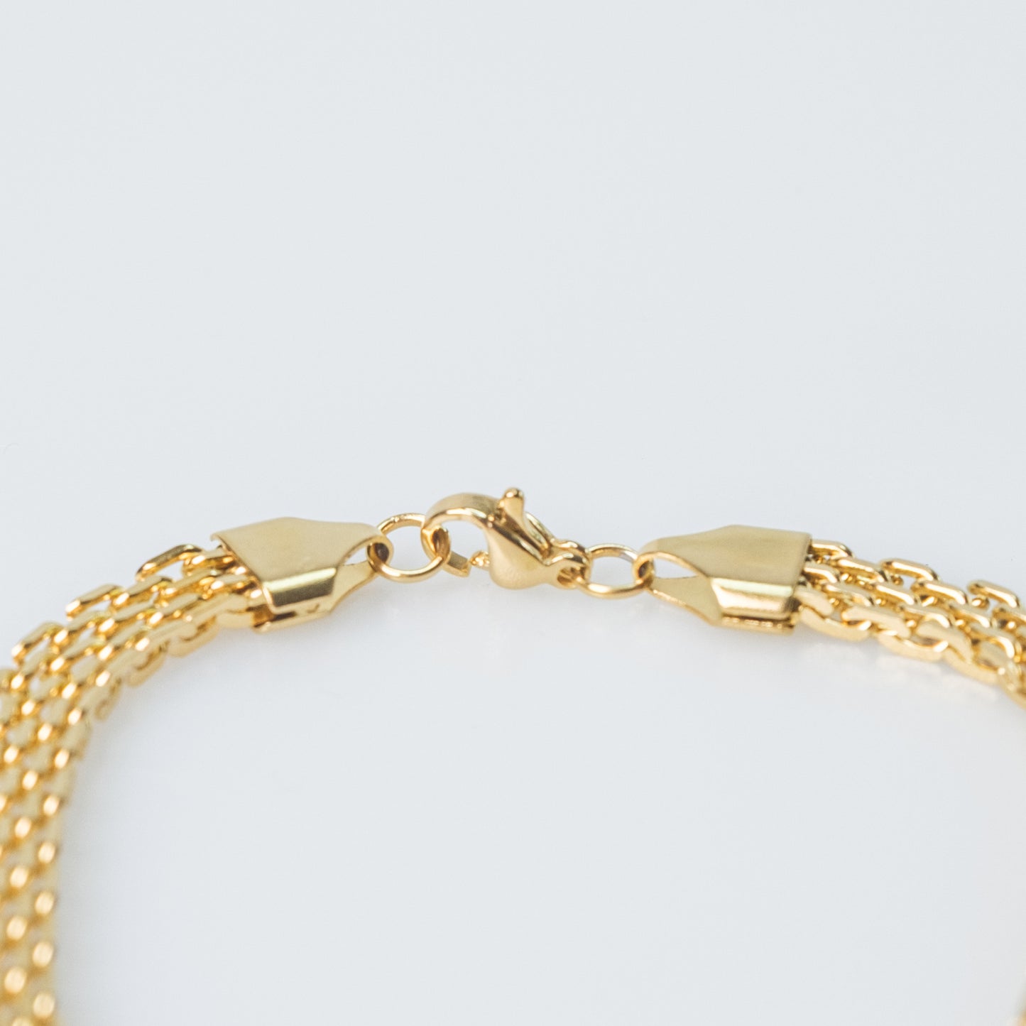 Netzkettenarmband 6 mm Unisex – Edelstahl 18k vergoldet, 20 cm