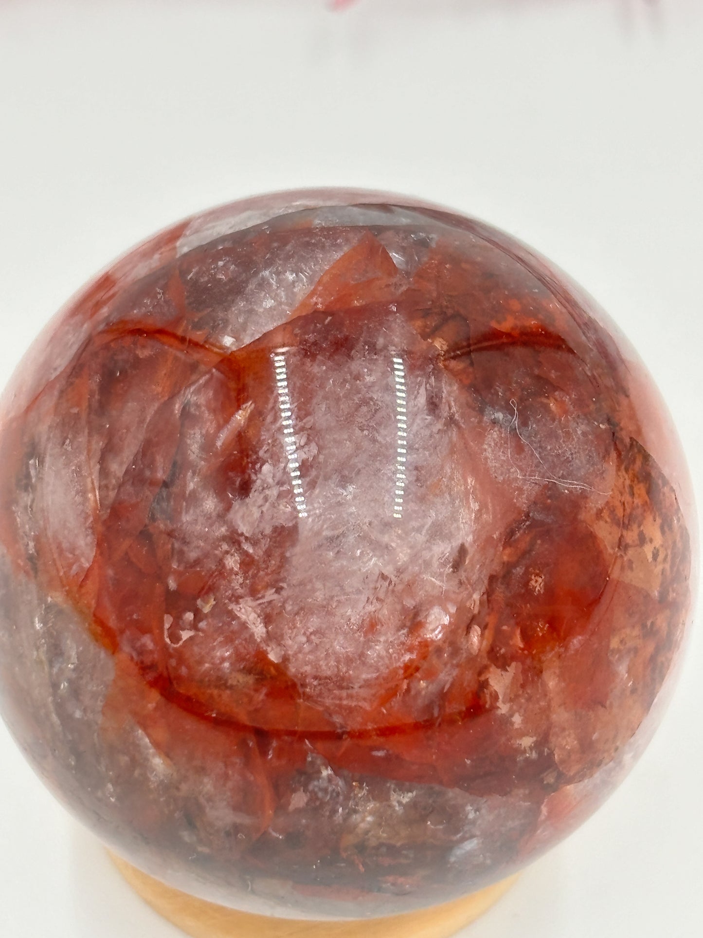 Fire quartz ball with rainbow effect & fascinating patterns | Healing stone, decoration and energy work