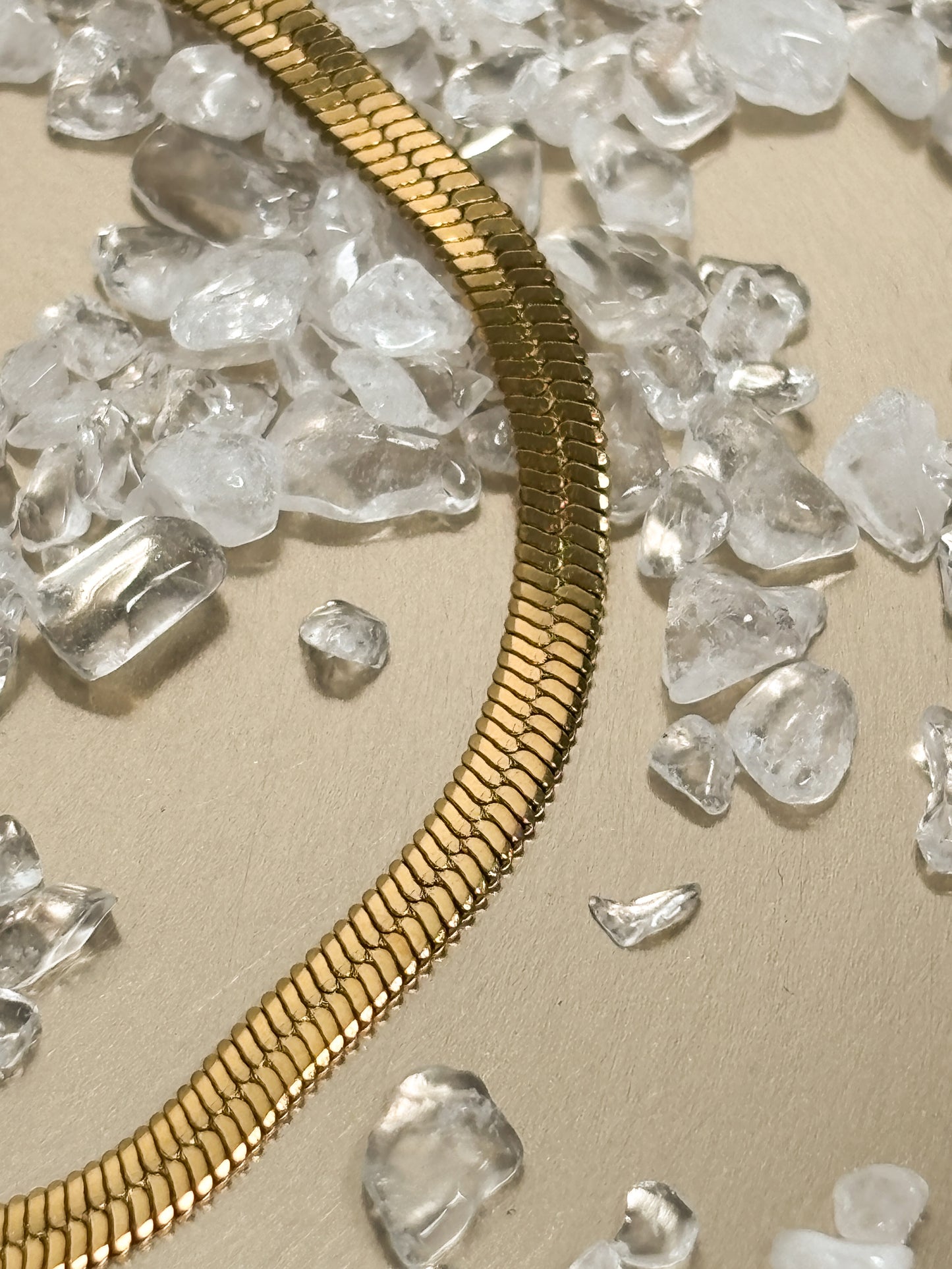 Vergoldetes Edelstahl Armband – Klingen Kette 3 mm | 16K Gold | 17–22 cm Länge
