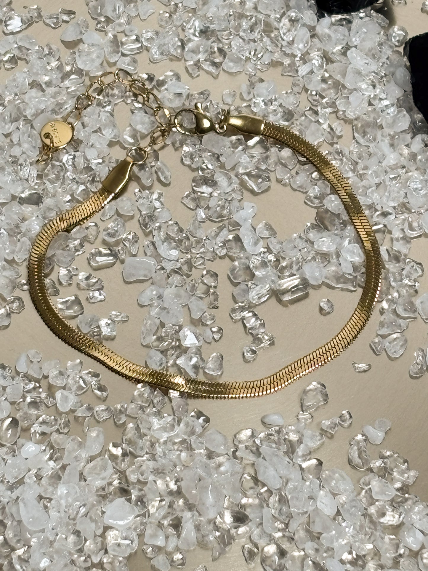 Vergoldetes Edelstahl Armband – Klingen Kette 3 mm | 16K Gold | 17–22 cm Länge