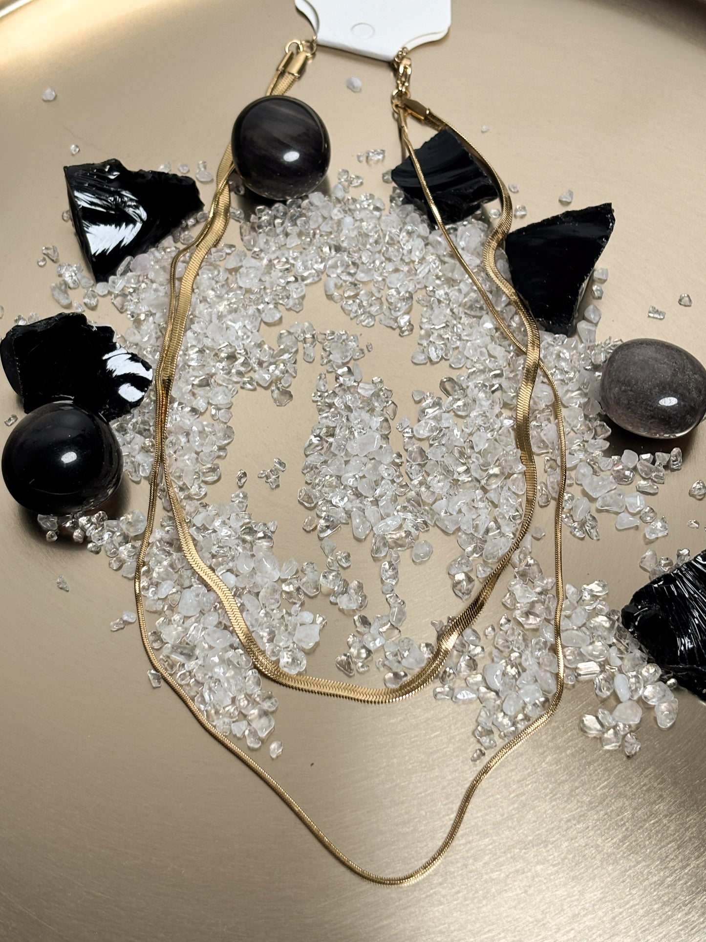 2-lagige Edelstahlkette im Layerlook – 3mm & 1,3cm – vergoldet