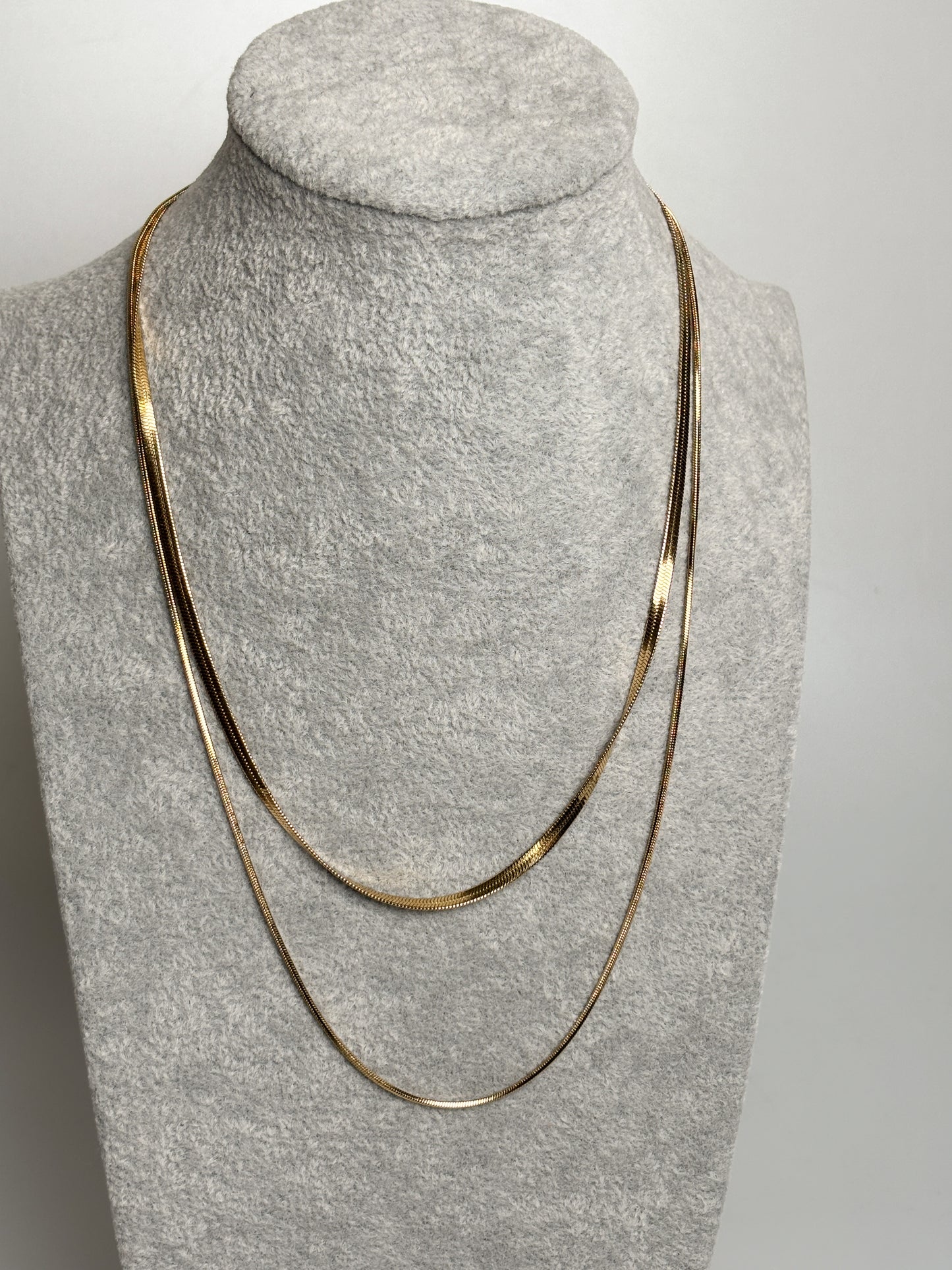 2-lagige Edelstahlkette im Layerlook – 3mm & 1,3cm – vergoldet