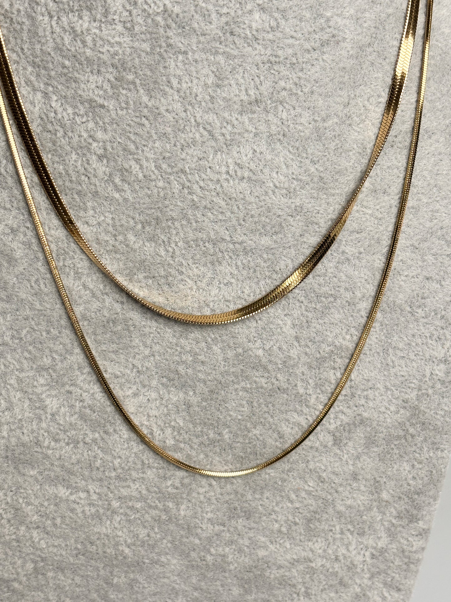 2-lagige Edelstahlkette im Layerlook – 3mm & 1,3cm – vergoldet