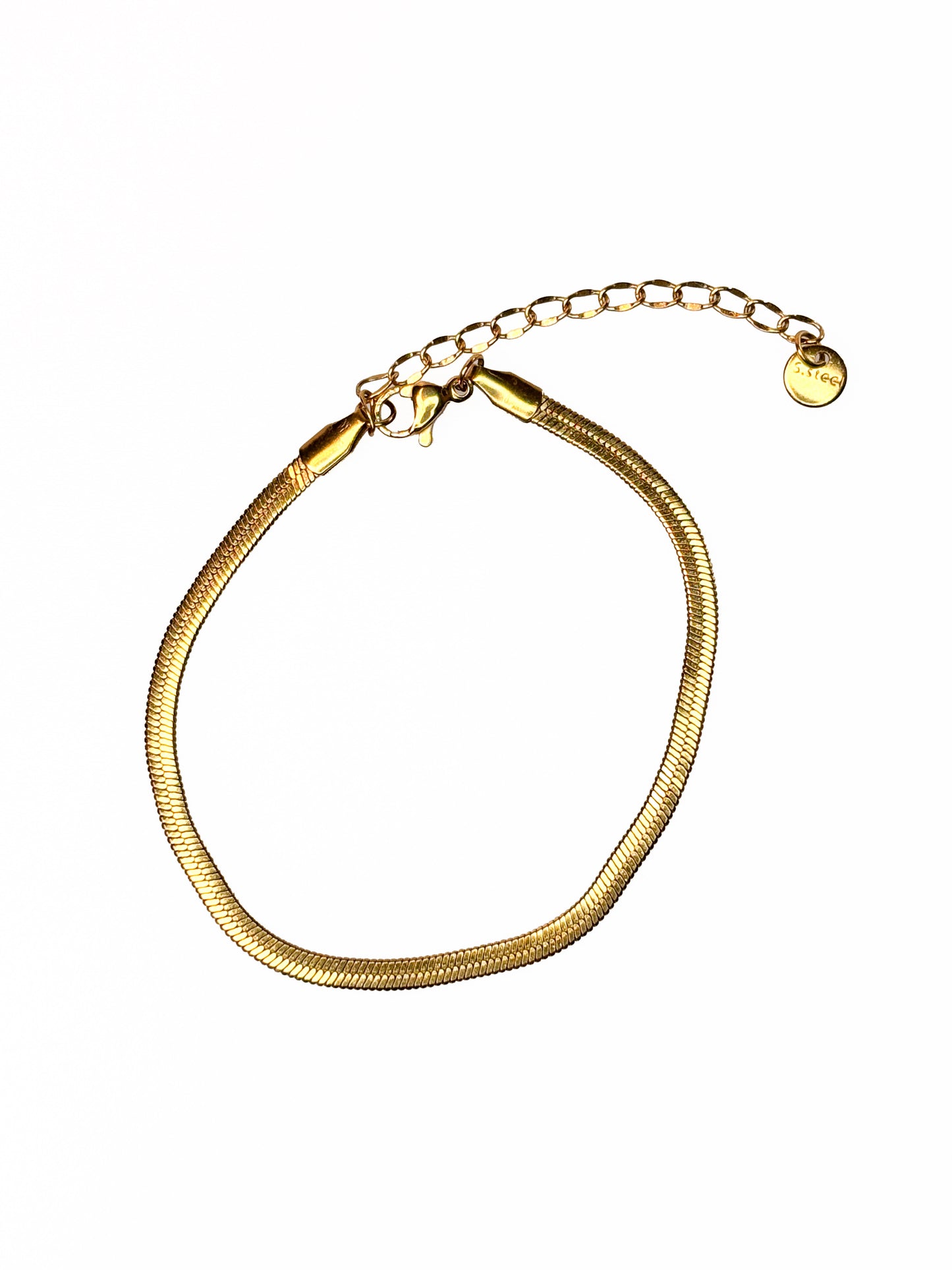 Vergoldetes Edelstahl Armband – Klingen Kette 3 mm | 16K Gold | 17–22 cm Länge
