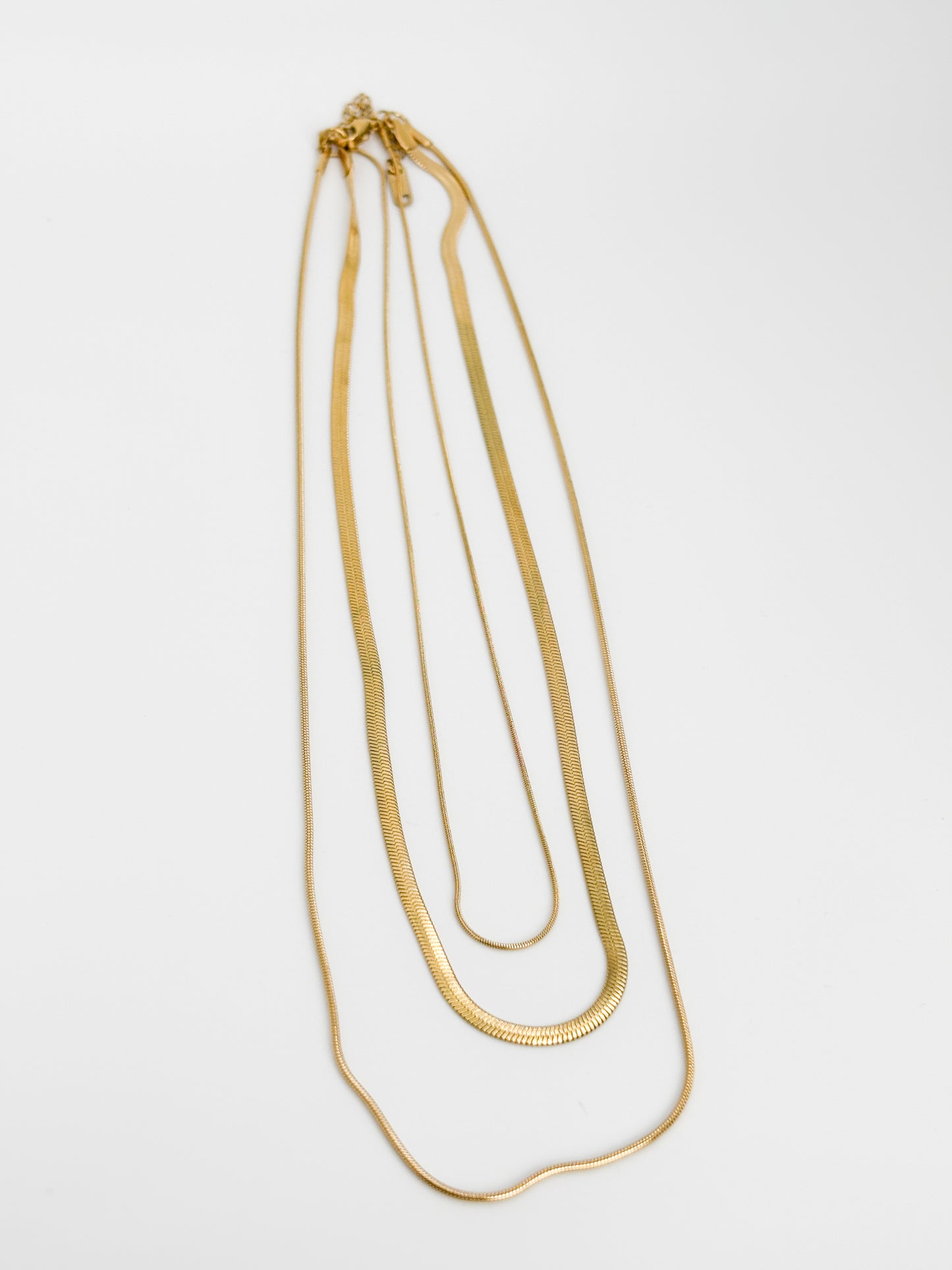 3-lagige Halskette aus Edelstahl vergoldet – Damen Schmuck Layering Kette Gold