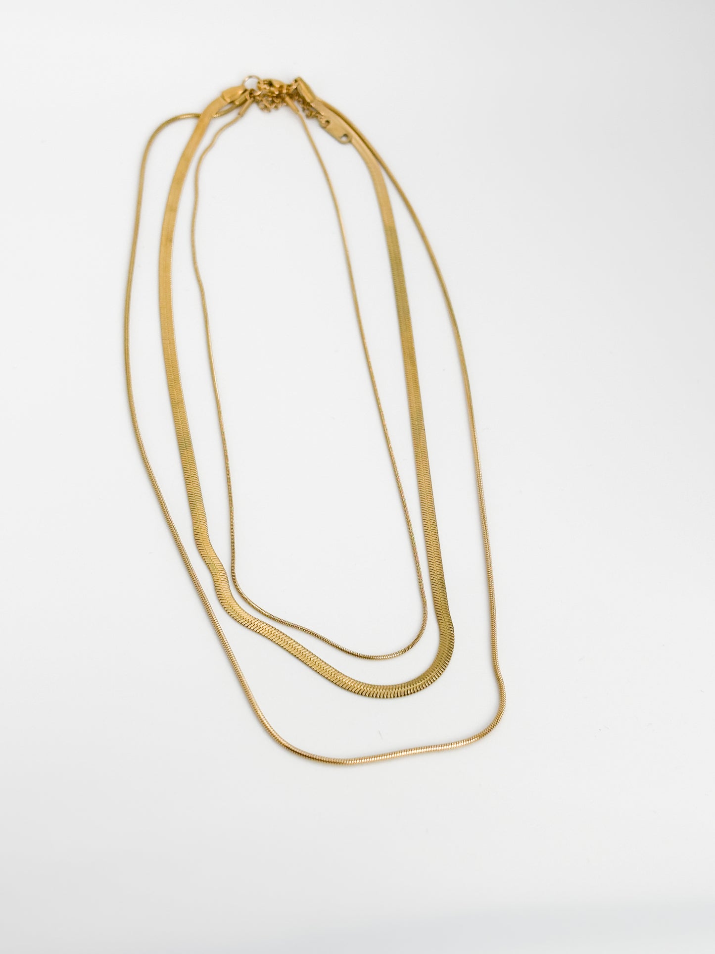 3-lagige Halskette aus Edelstahl vergoldet – Damen Schmuck Layering Kette Gold