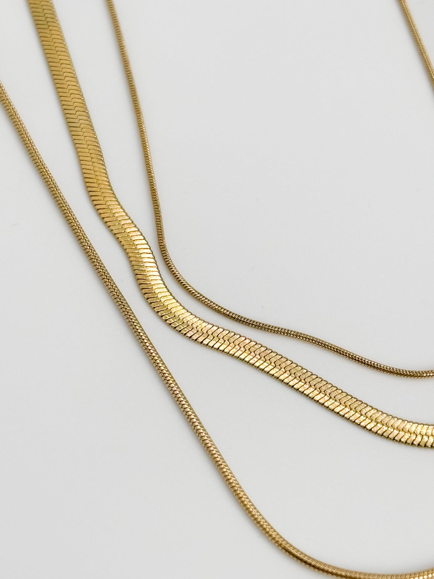 3-lagige Halskette aus Edelstahl vergoldet – Damen Schmuck Layering Kette Gold