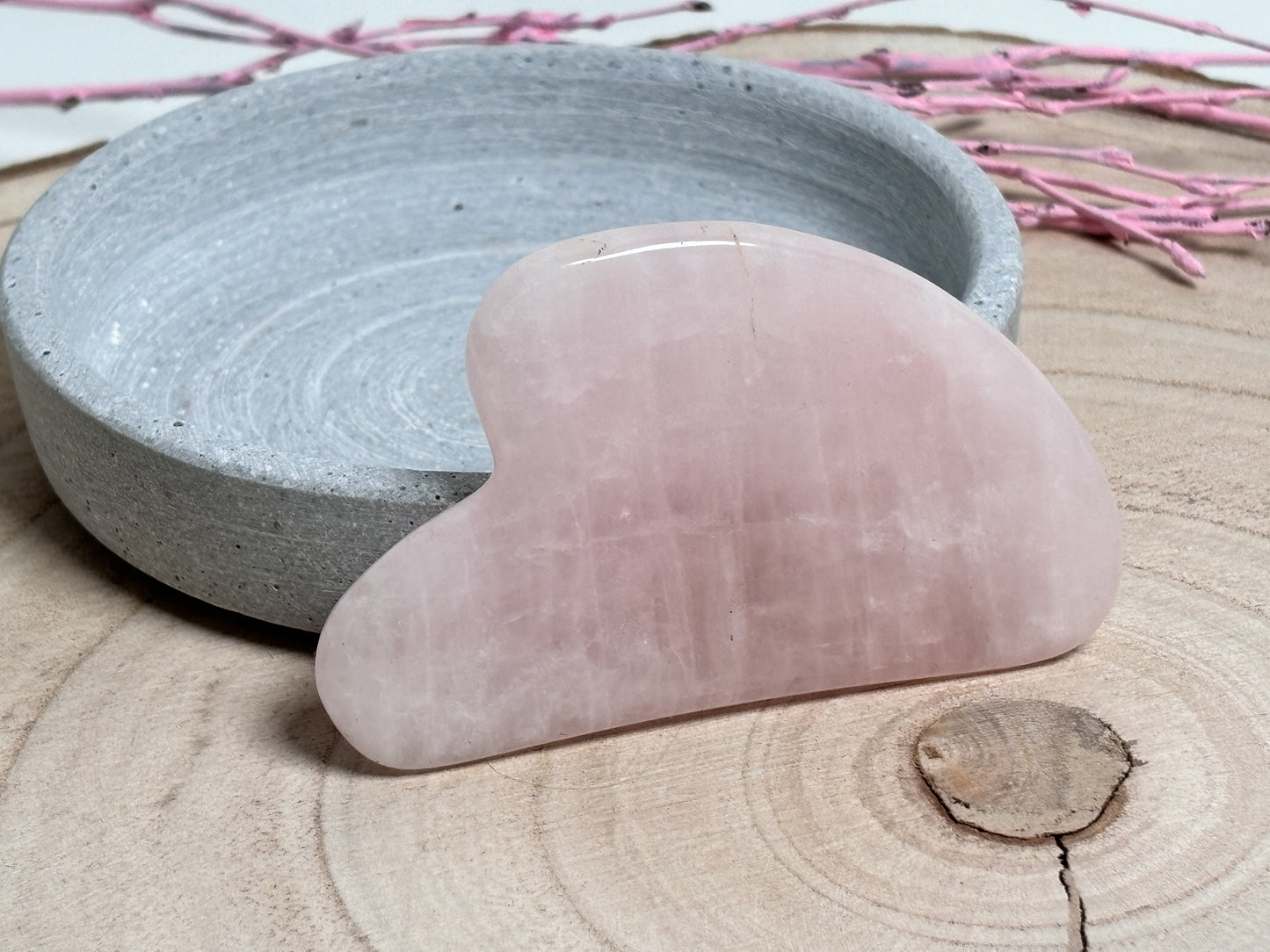 Natural Rose Quartz Gua Sha - Facial Massage for Radiant Skin | Pink Facial Massage Stone