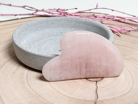 Natural Rose Quartz Gua Sha - Facial Massage for Radiant Skin | Pink Facial Massage Stone