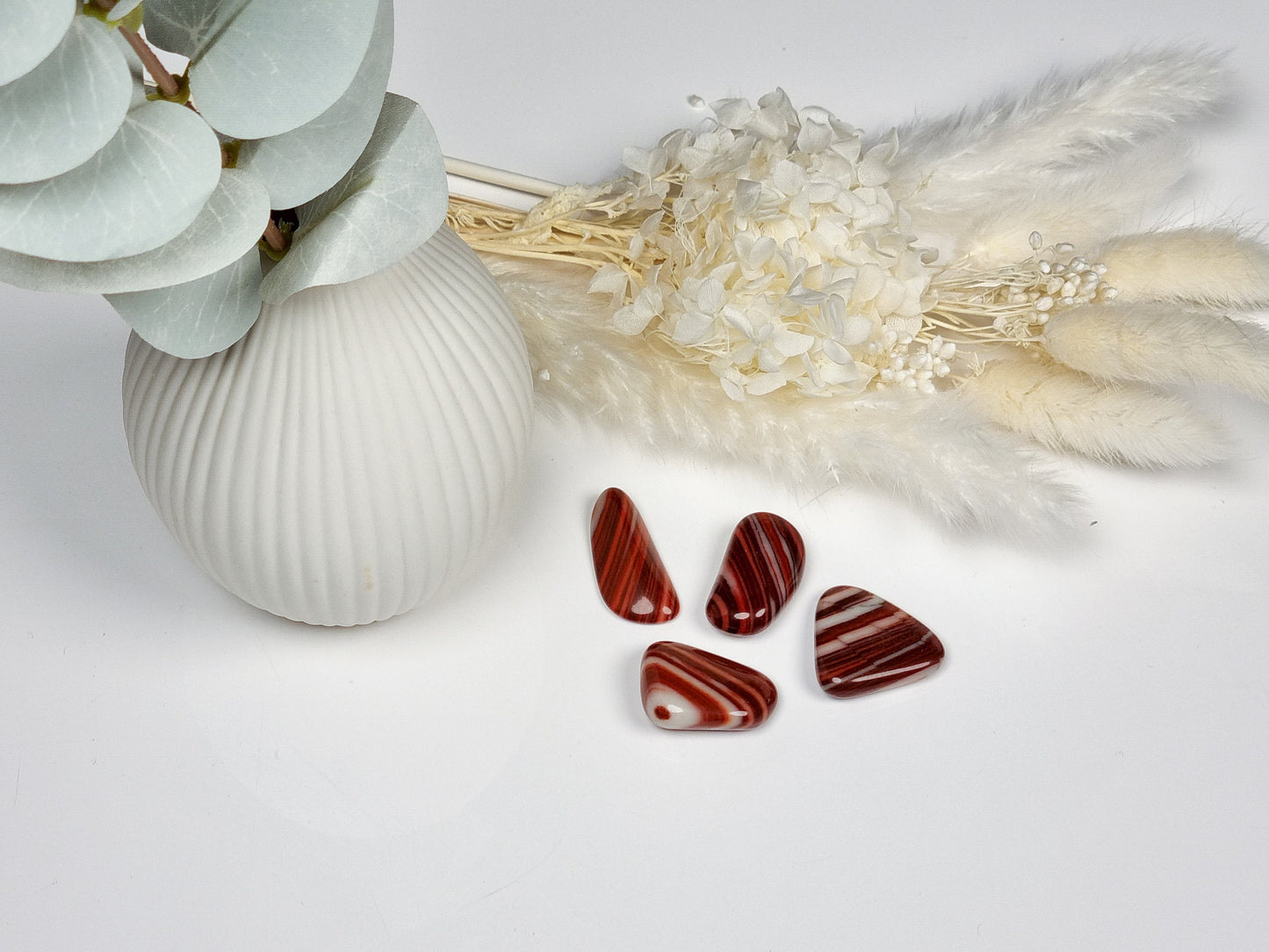 Dolomite tumbled stone red banded