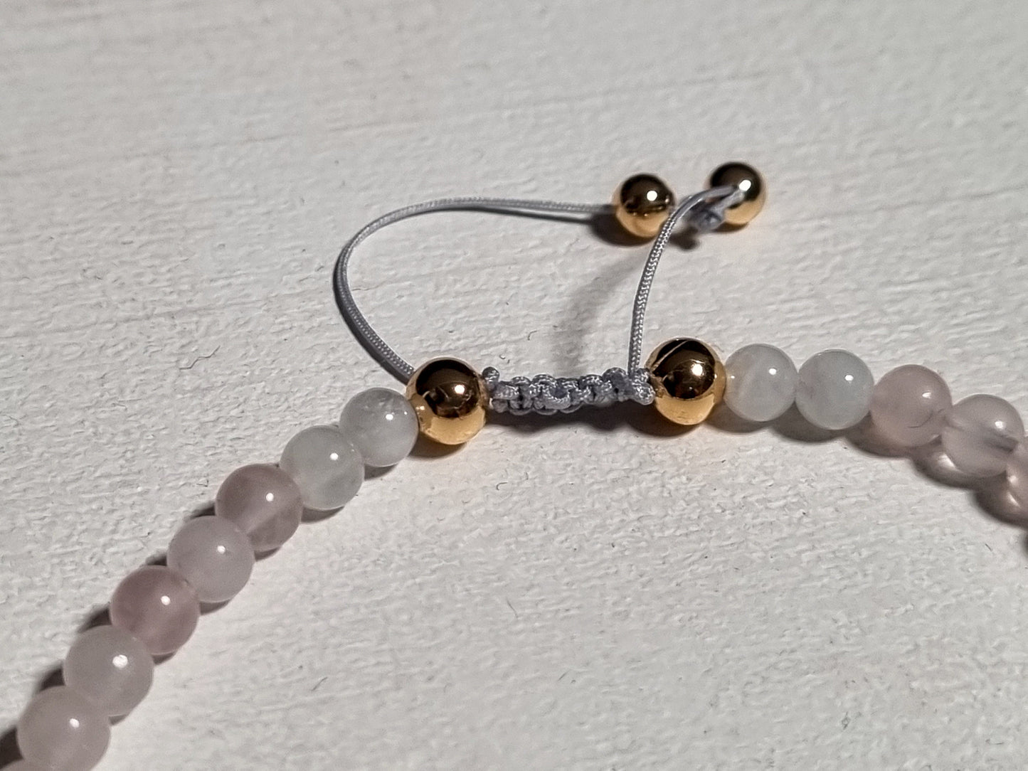 Bracelet rose quartz, moonstone, labradorite
