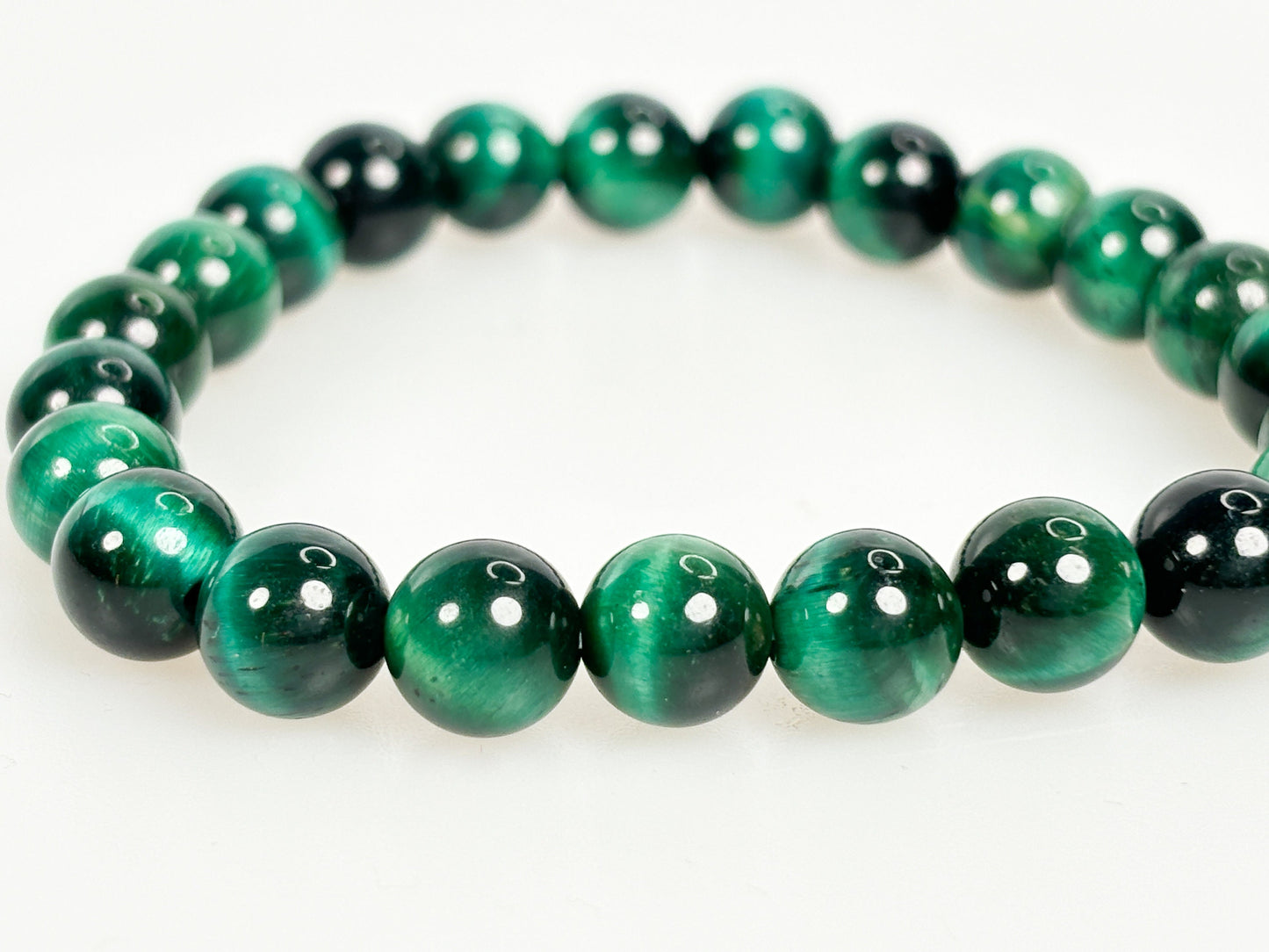 elastic bracelet tiger eye green| 8mm|harmony|healing stone |pearl bracelet