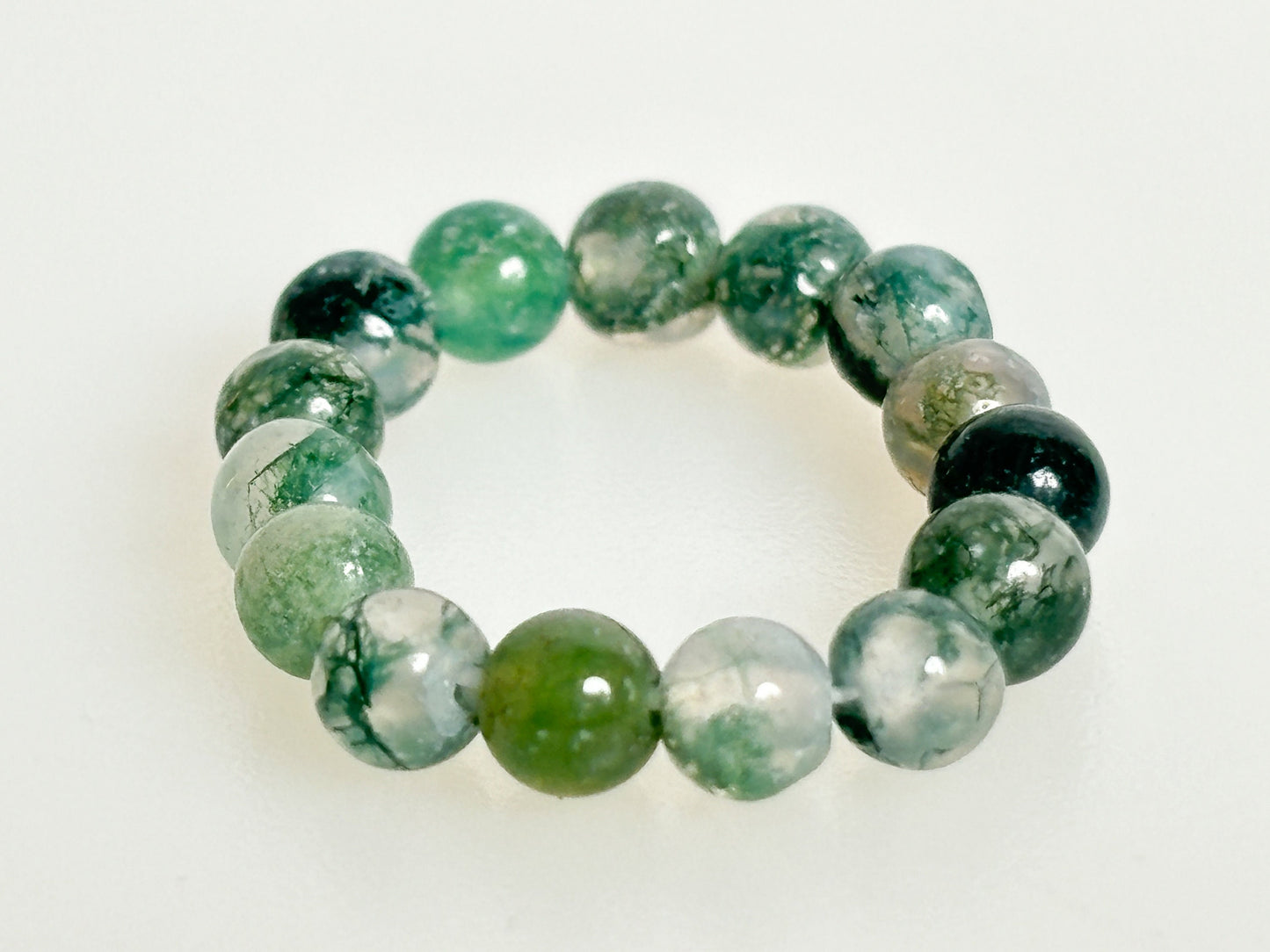 elastic ring moss agate| beads| 3.5mm moss agate| grounding| stability