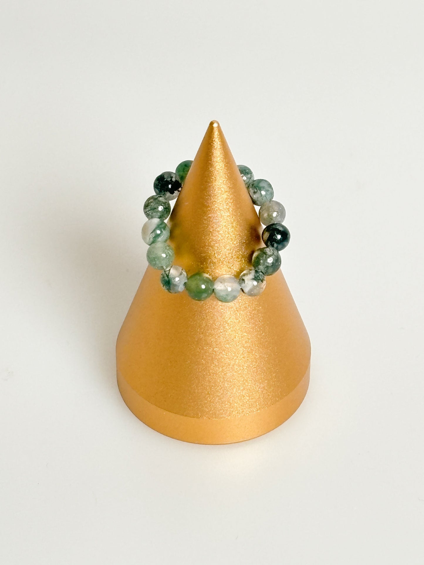 elastic ring moss agate| beads| 3.5mm moss agate| grounding| stability