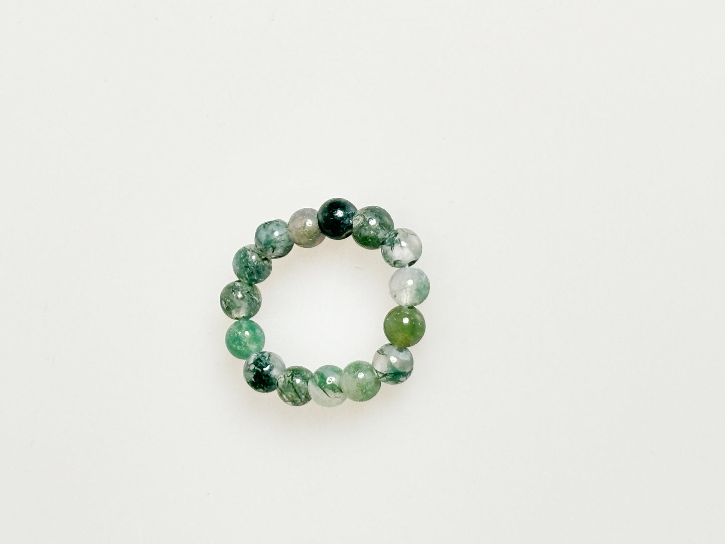 elastic ring moss agate| beads| 3.5mm moss agate| grounding| stability