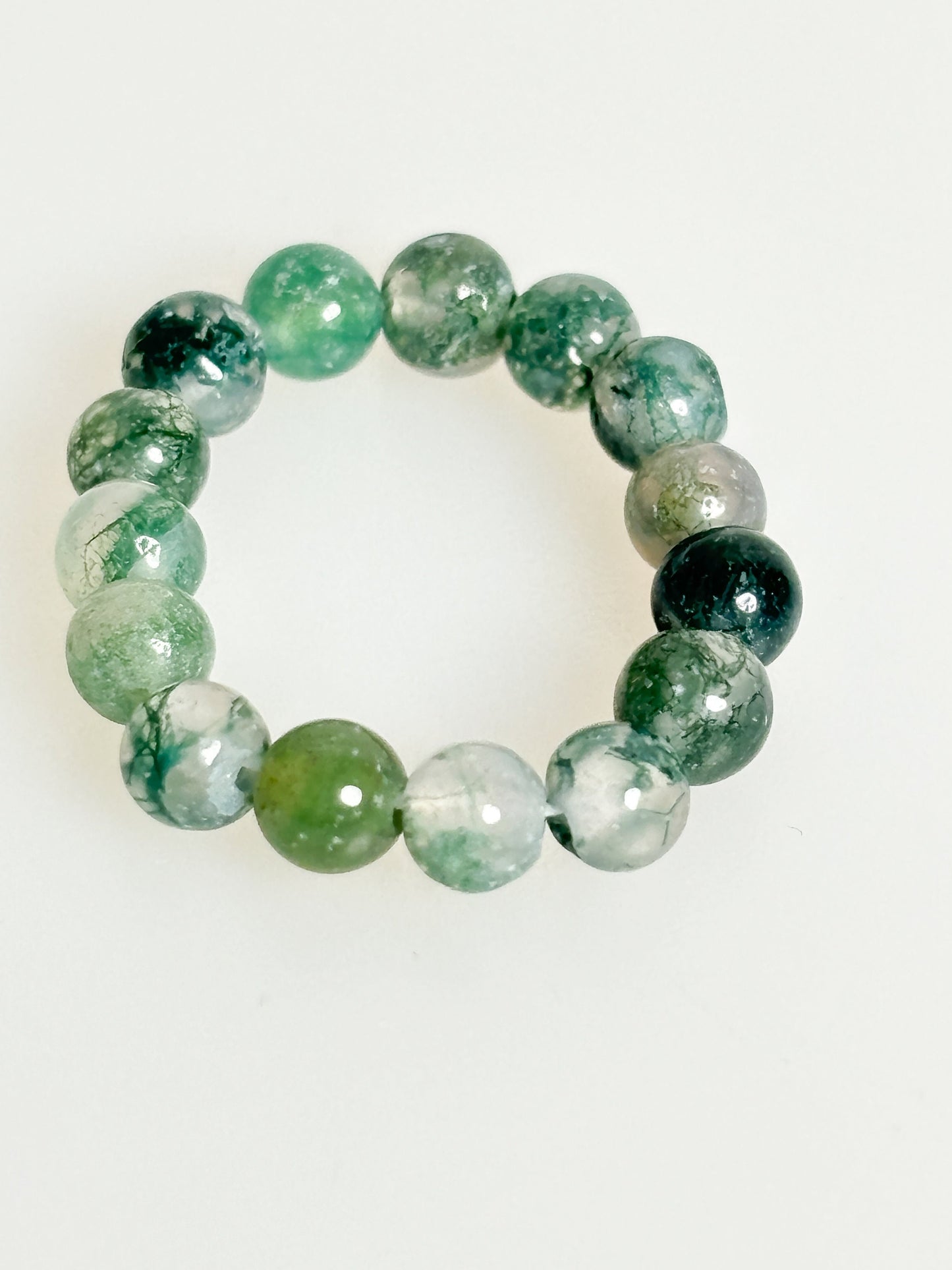 elastic ring moss agate| beads| 3.5mm moss agate| grounding| stability