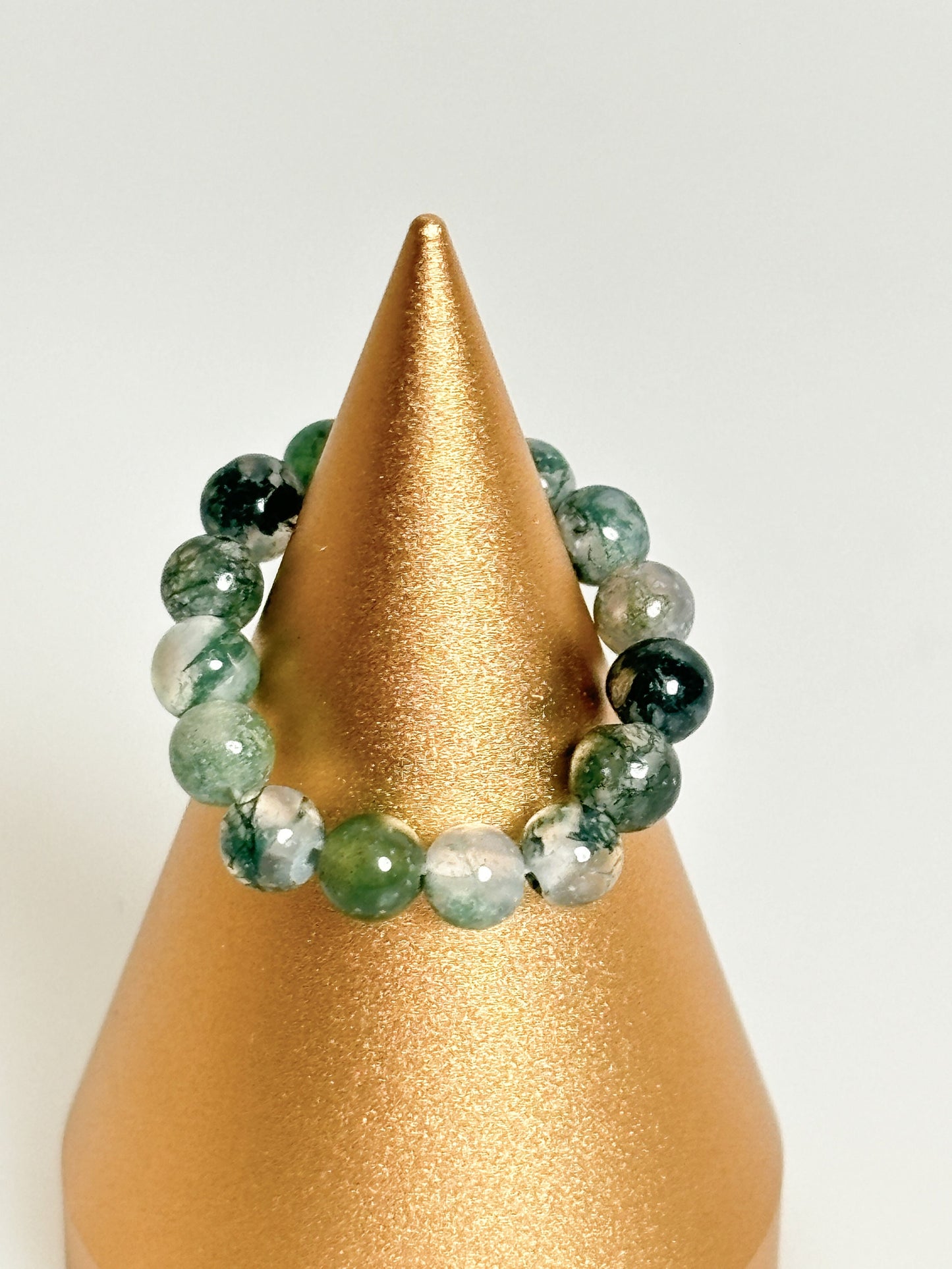 elastic ring moss agate| beads| 3.5mm moss agate| grounding| stability
