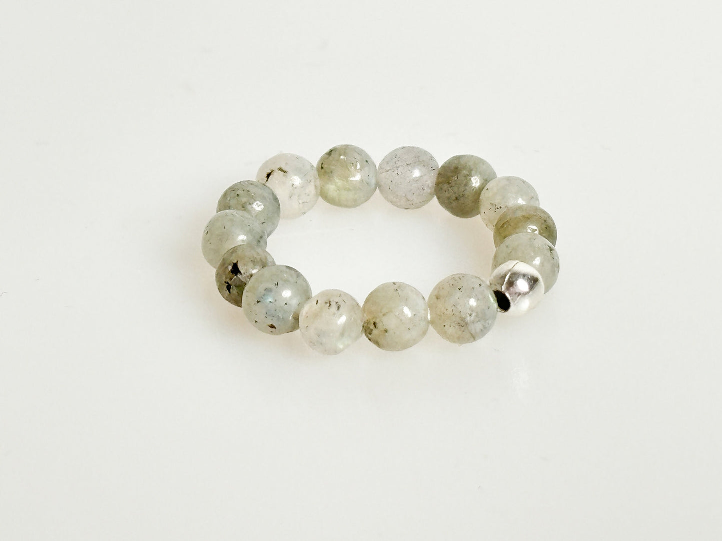 elastic ring labradorite| pearls| 3.5mm grey| protection| intuition