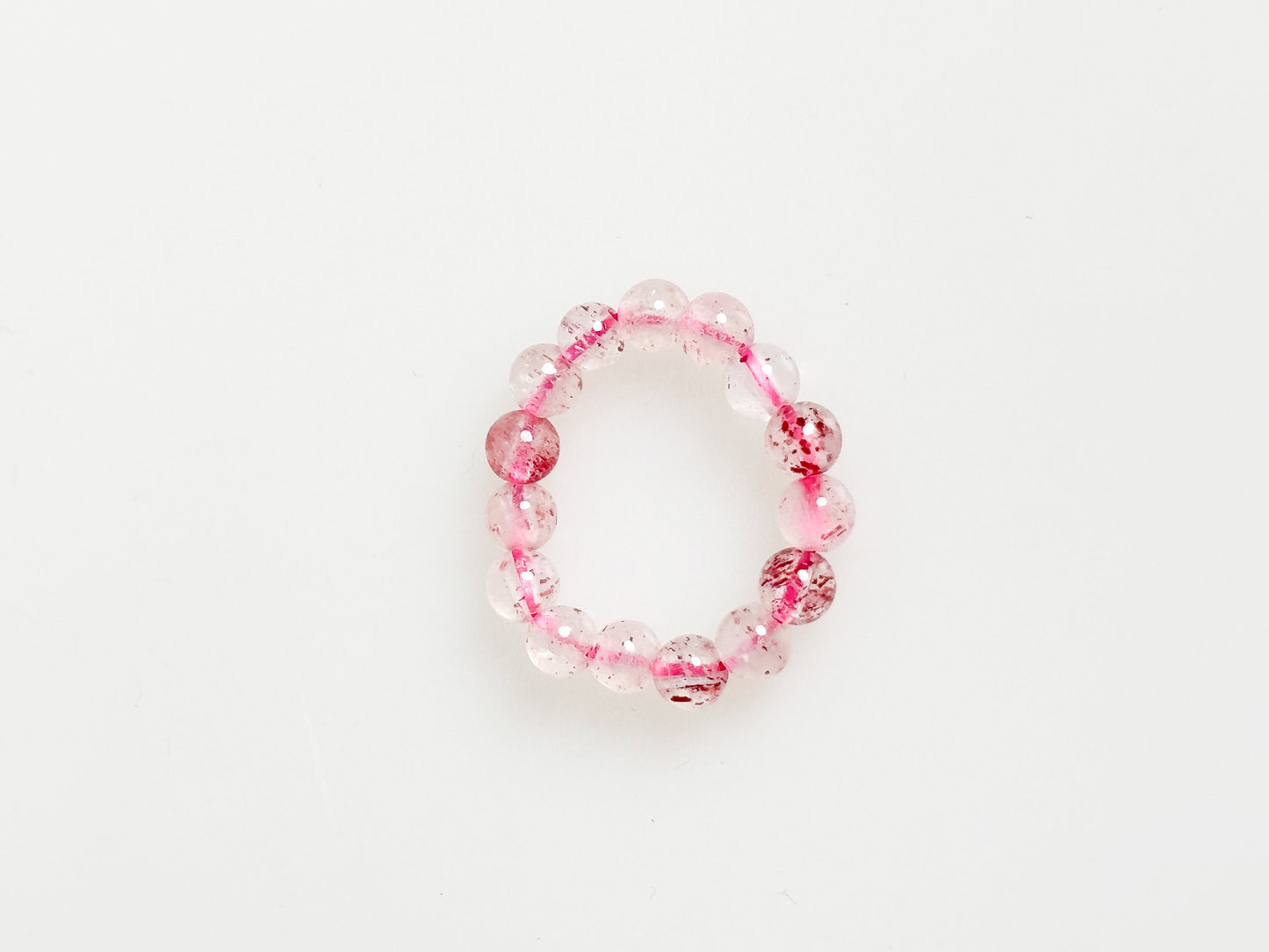 elastic ring strawberry quartz| pearls| 3.5mmStraberry Quartz| emotional balance and harmony