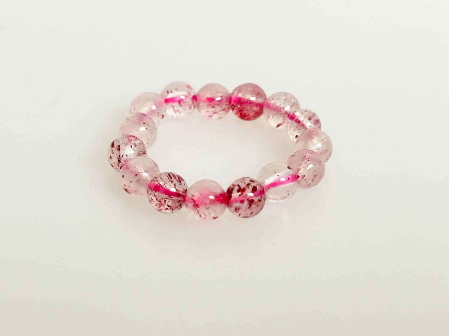 elastic ring strawberry quartz| pearls| 3.5mmStraberry Quartz| emotional balance and harmony