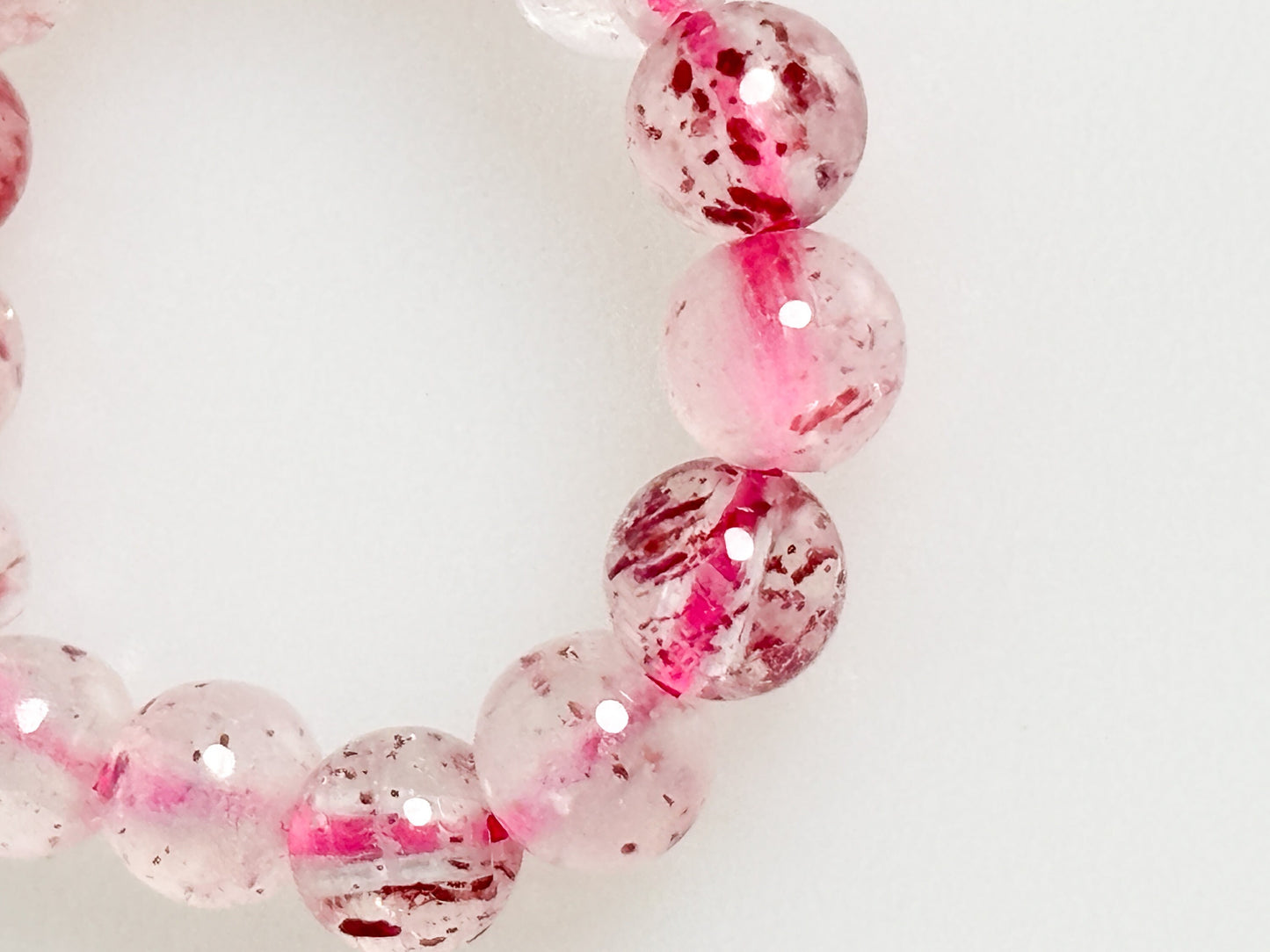 elastic ring strawberry quartz| pearls| 3.5mmStraberry Quartz| emotional balance and harmony