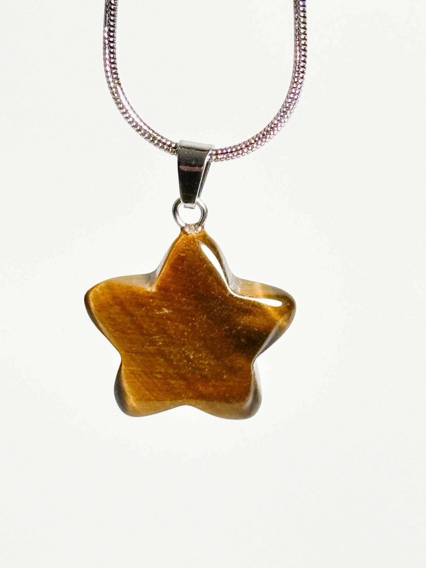 Necklace pendant with eyelet made of tiger eye|star | gemstone| crystal| healing stone| strength
