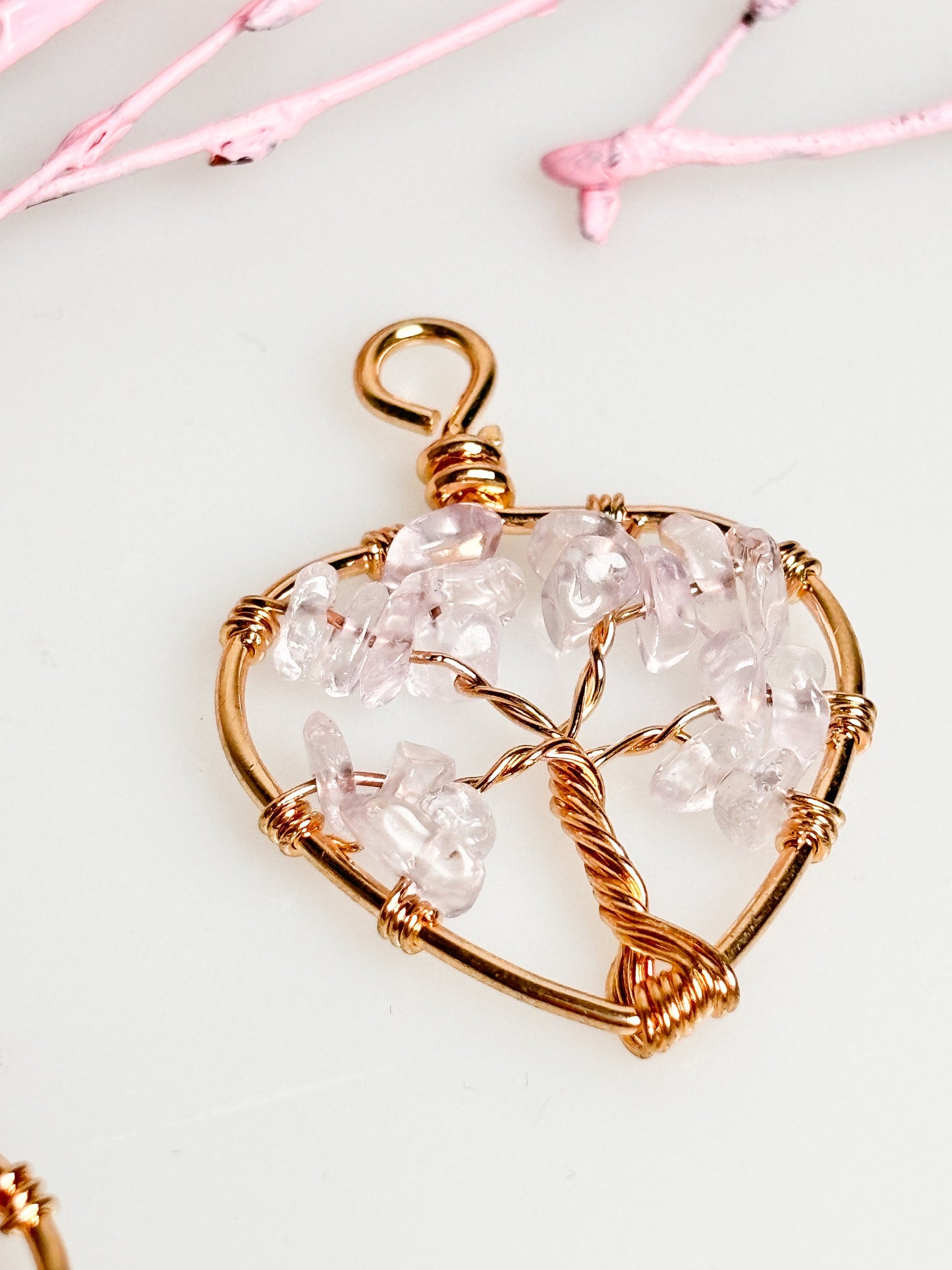 Rock Crystal Tree of Life Pendant - Golden Shine of Life Force