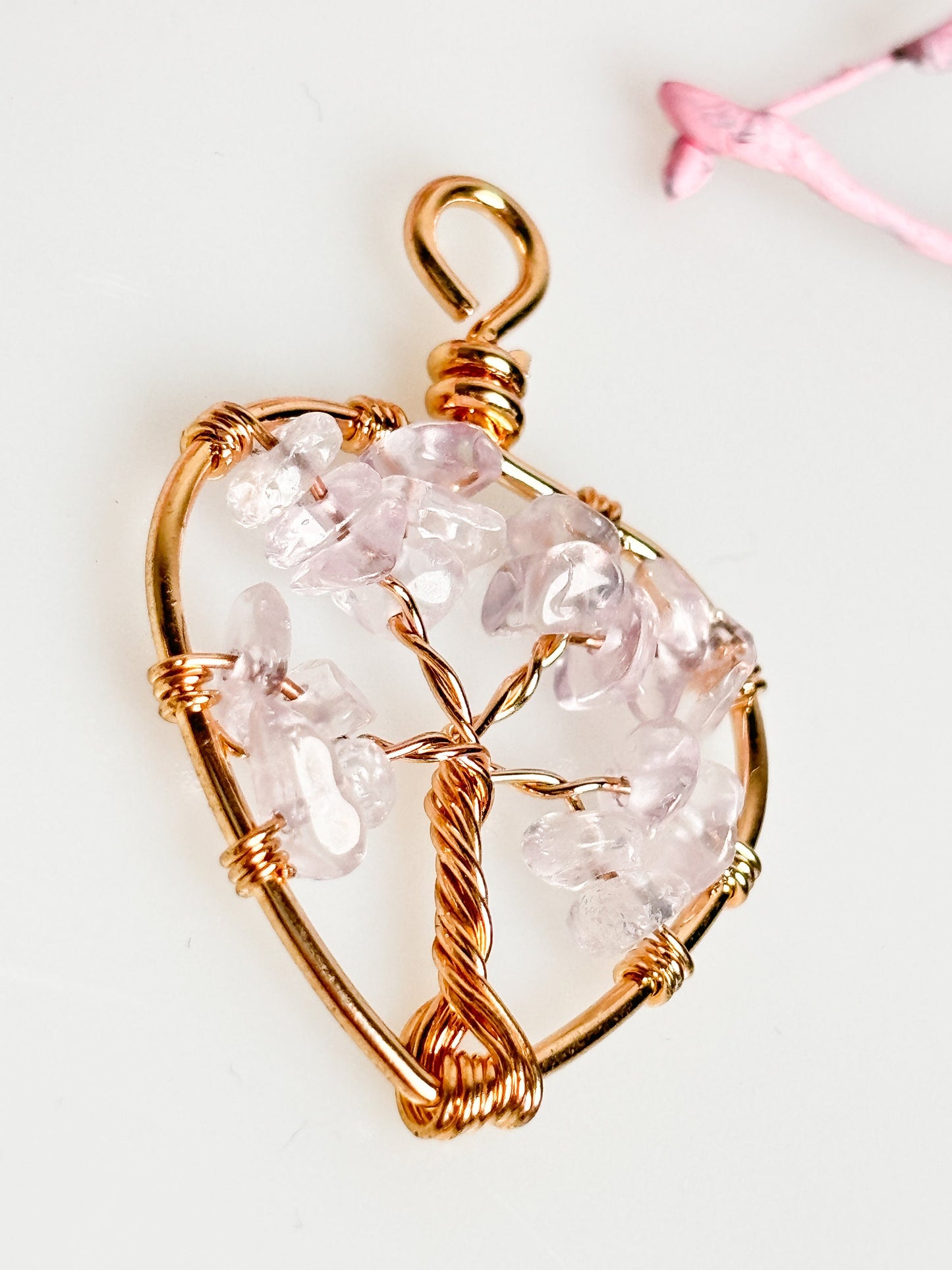 Rock Crystal Tree of Life Pendant - Golden Shine of Life Force
