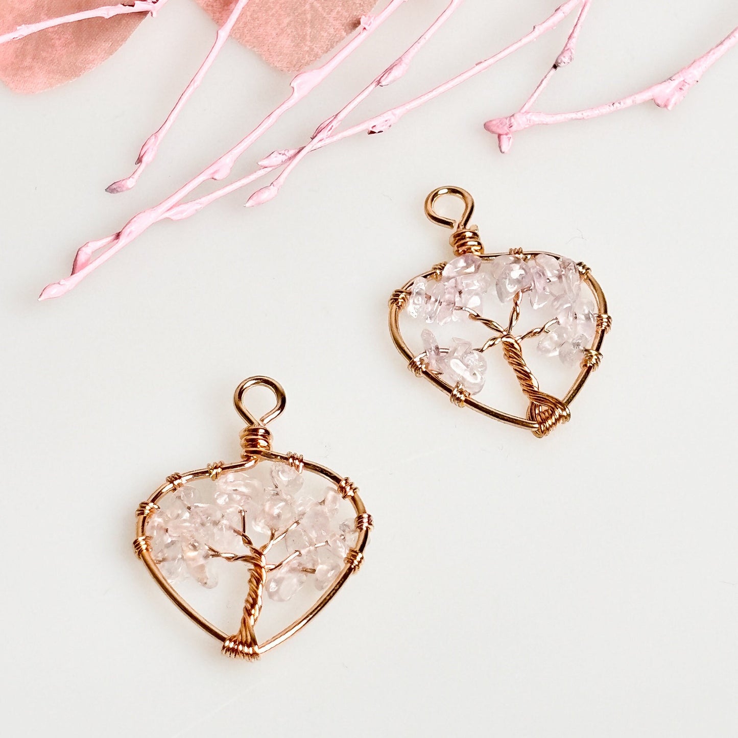Rock Crystal Tree of Life Pendant - Golden Shine of Life Force
