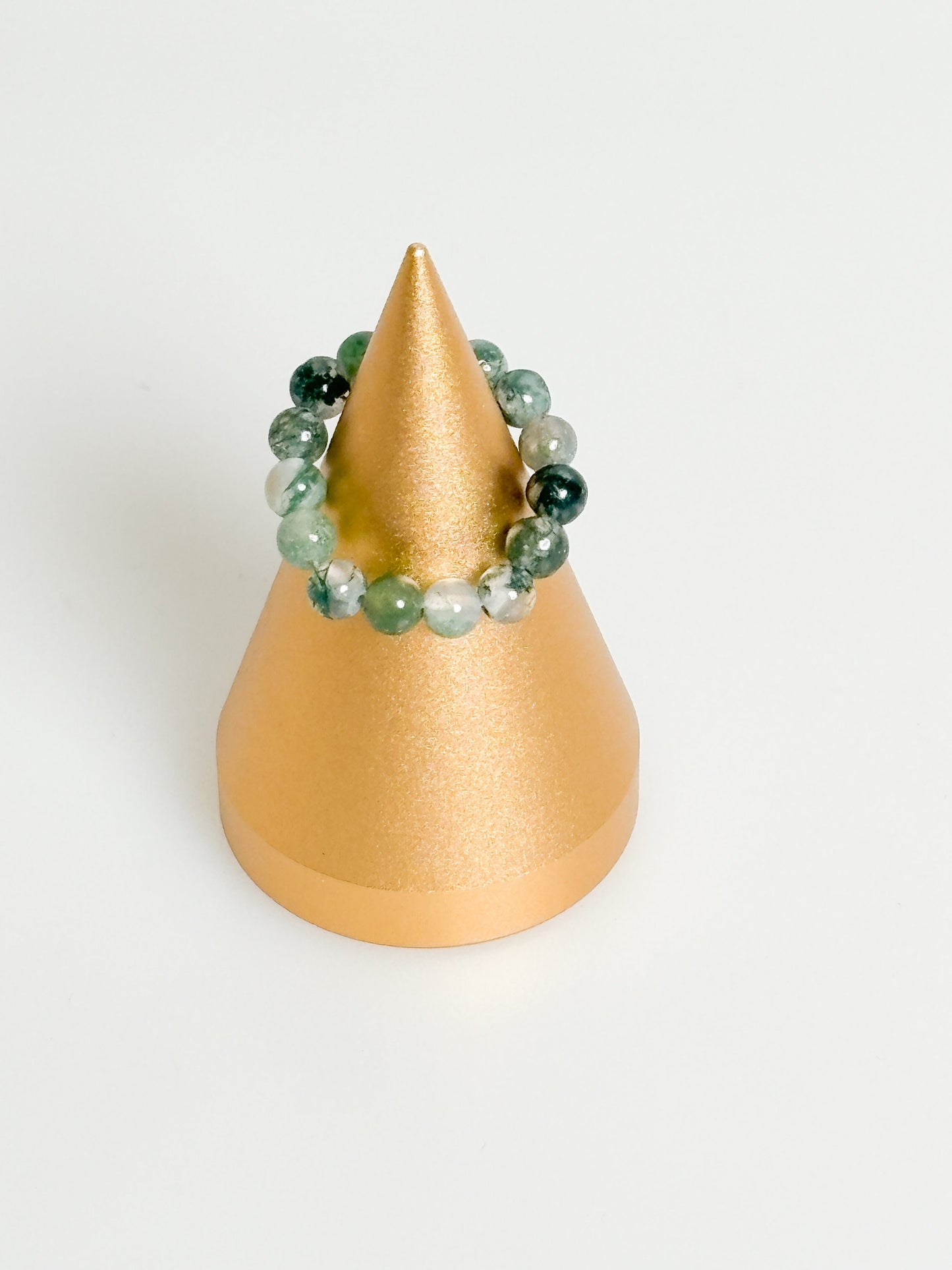 elastic ring moss agate| beads| 3.5mm moss agate| grounding| stability
