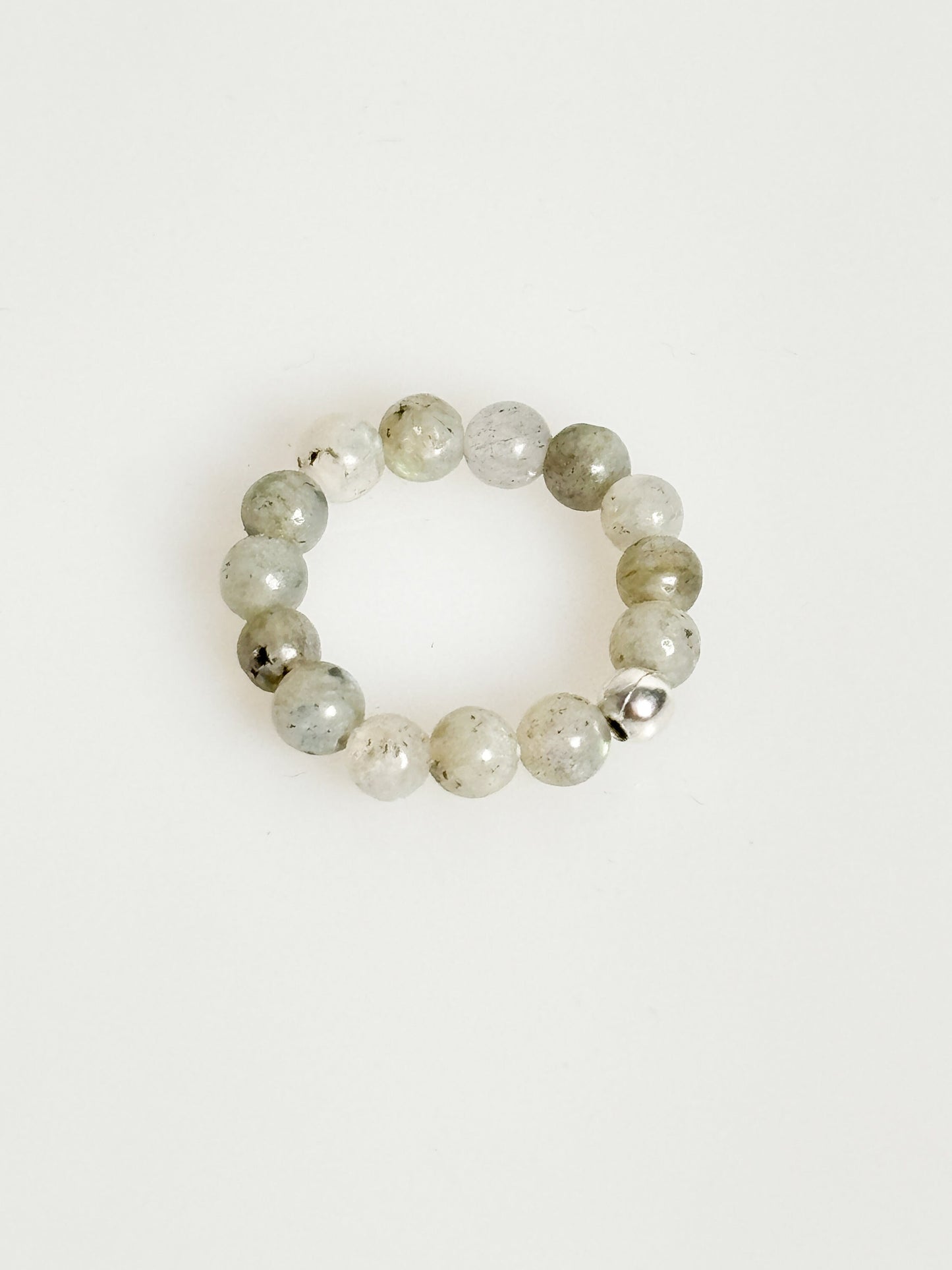 elastic ring labradorite| pearls| 3.5mm grey| protection| intuition