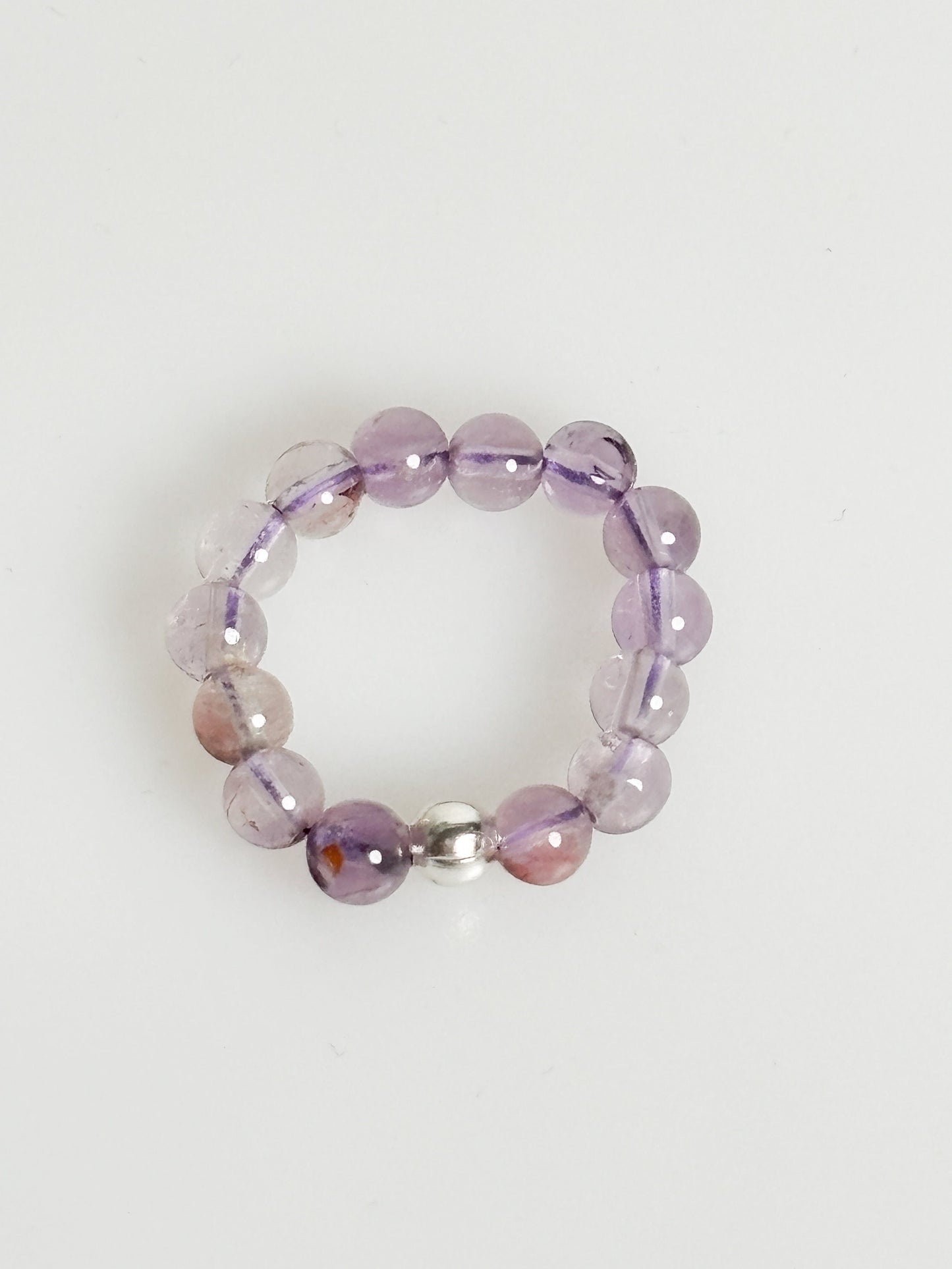 elastic ring amethyst| pearls| 3.5mm amethyst| inner peace and relaxation