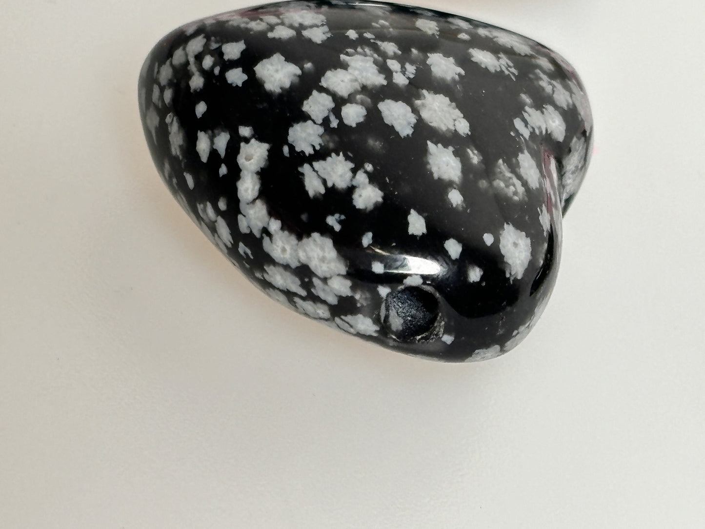 Snowflake Obsidian Heart drilled 2.4x2.4cm