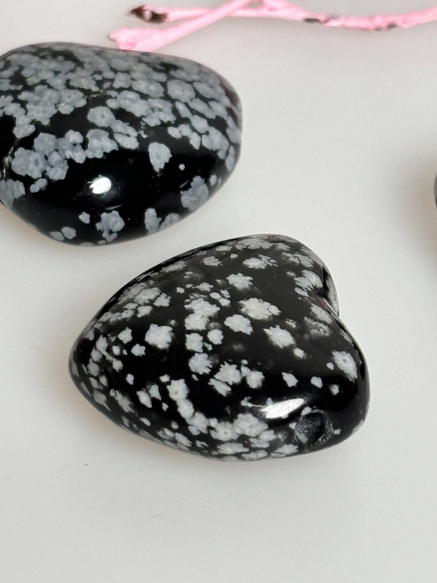 Snowflake Obsidian Heart drilled 2.4x2.4cm