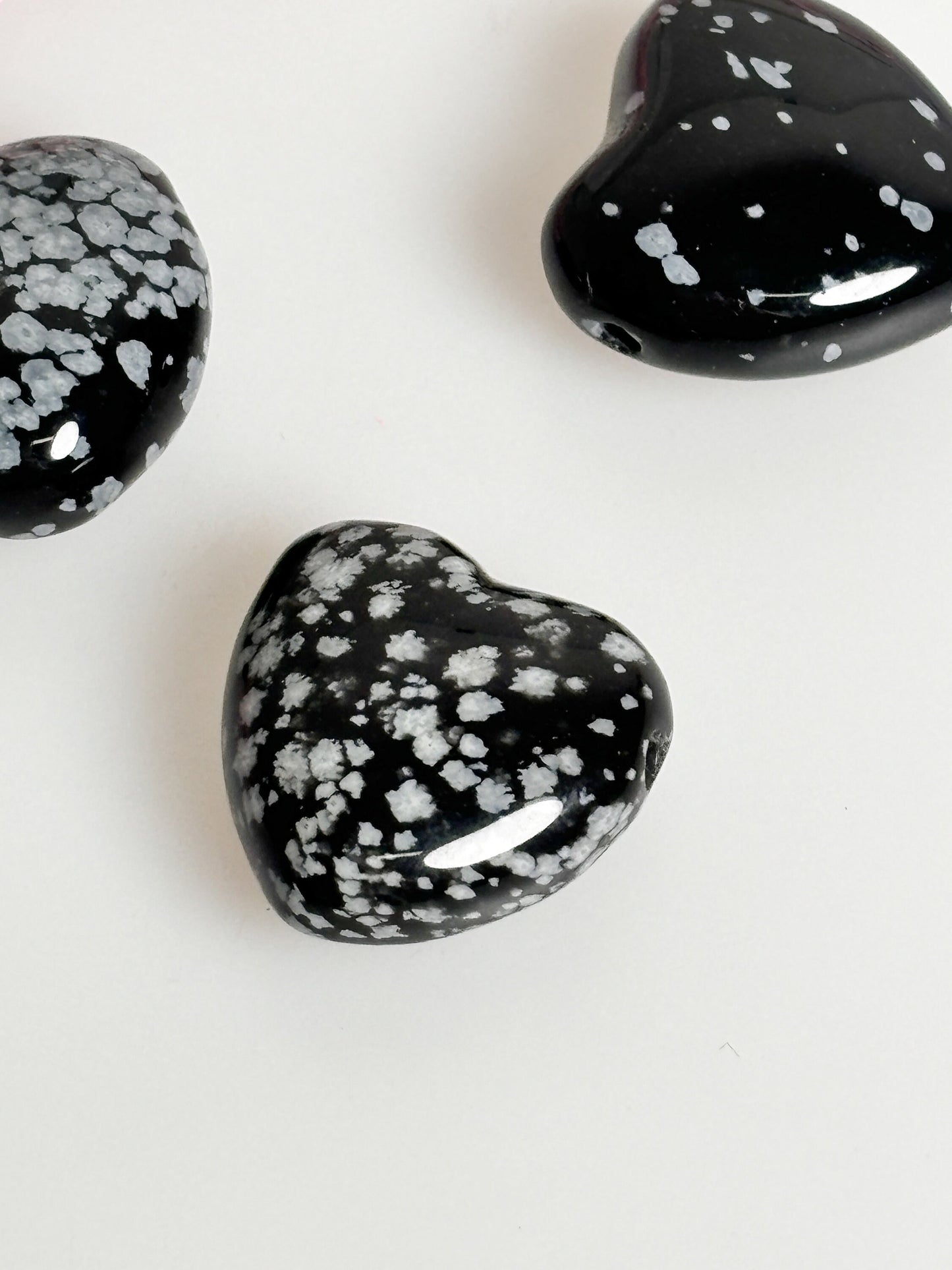 Snowflake Obsidian Heart drilled 2.4x2.4cm