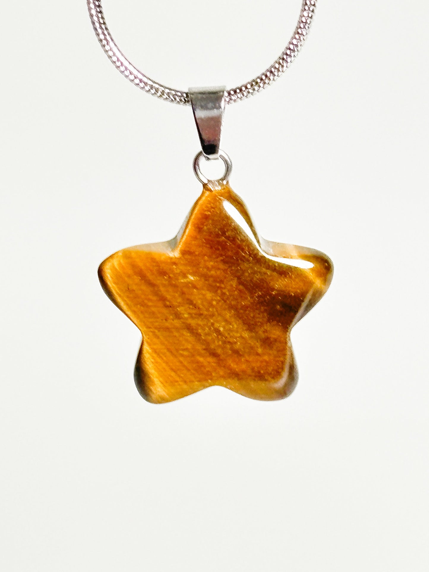Necklace pendant with eyelet made of tiger eye|star | gemstone| crystal| healing stone| strength