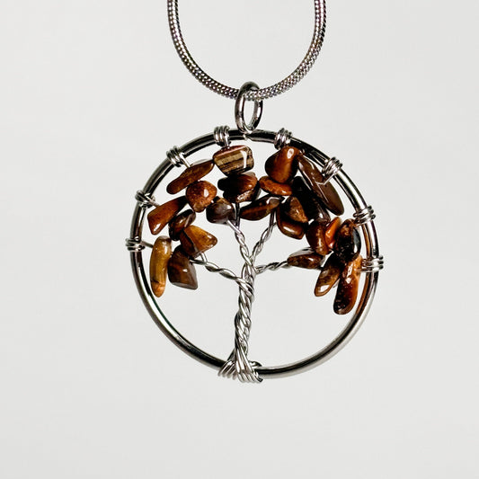 Tree of Life Pendant with Tiger Eye – Natural Harmony