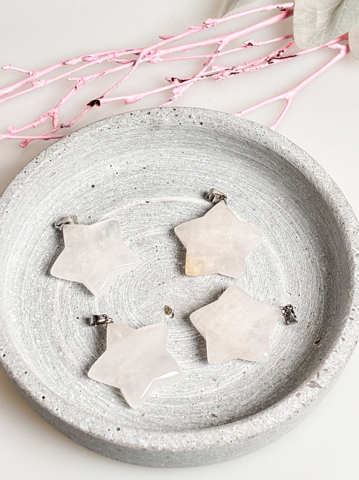 Rock crystal pendant star 2.5 x 2.5 cm | Healing stone jewelry | Handmade crystal pendant | Gift for her