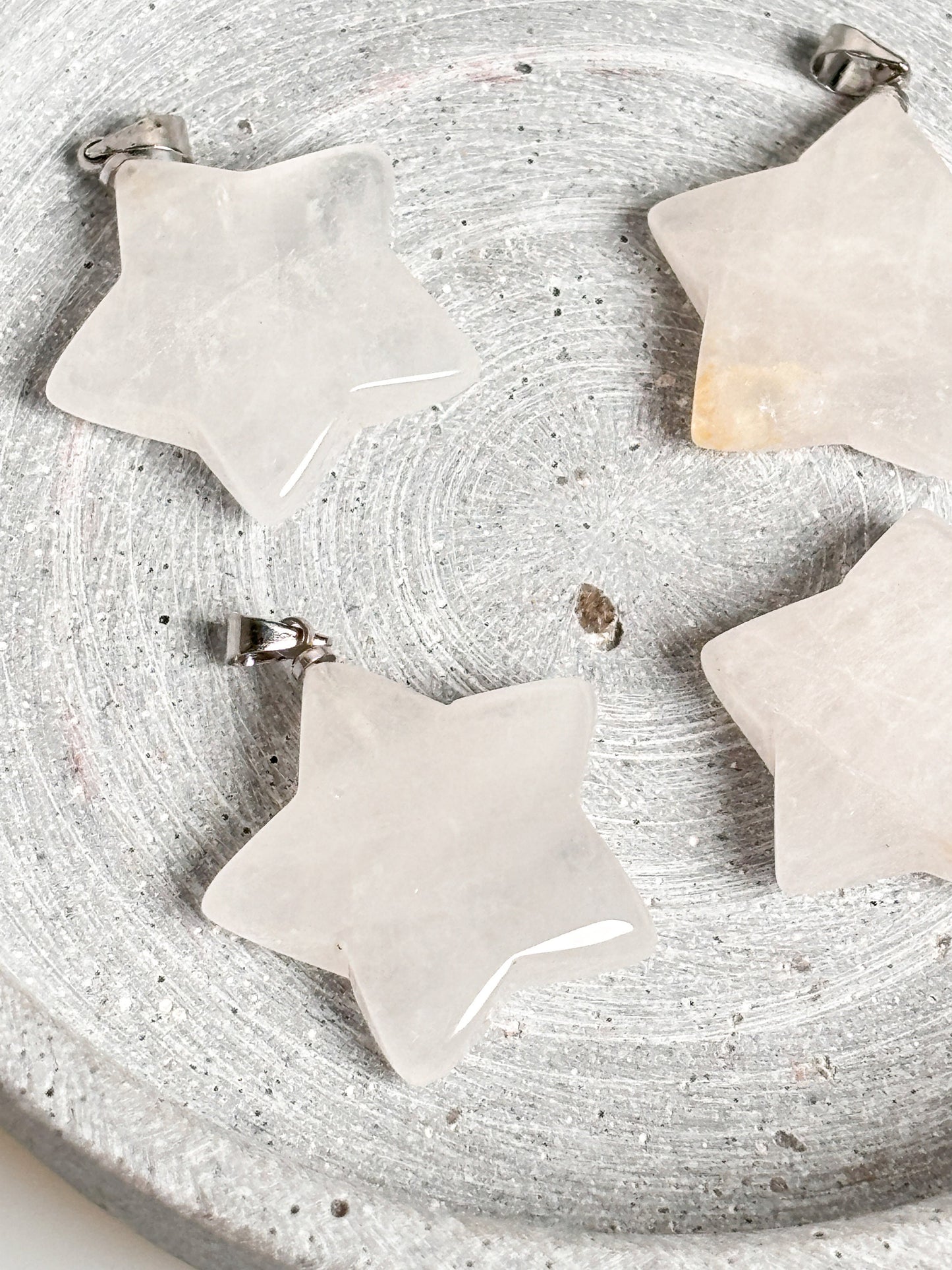 Rock crystal pendant star 2.5 x 2.5 cm | Healing stone jewelry | Handmade crystal pendant | Gift for her