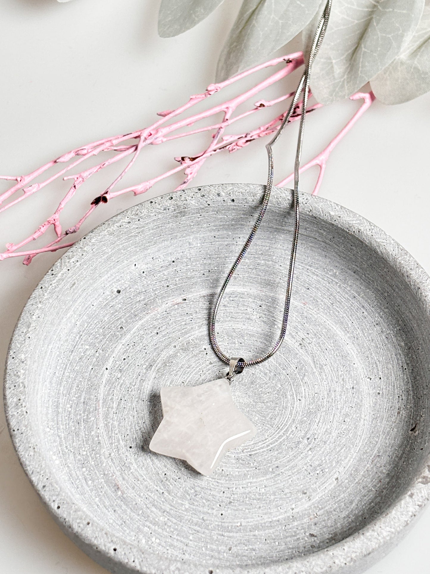 Rock crystal pendant star 2.5 x 2.5 cm | Healing stone jewelry | Handmade crystal pendant | Gift for her