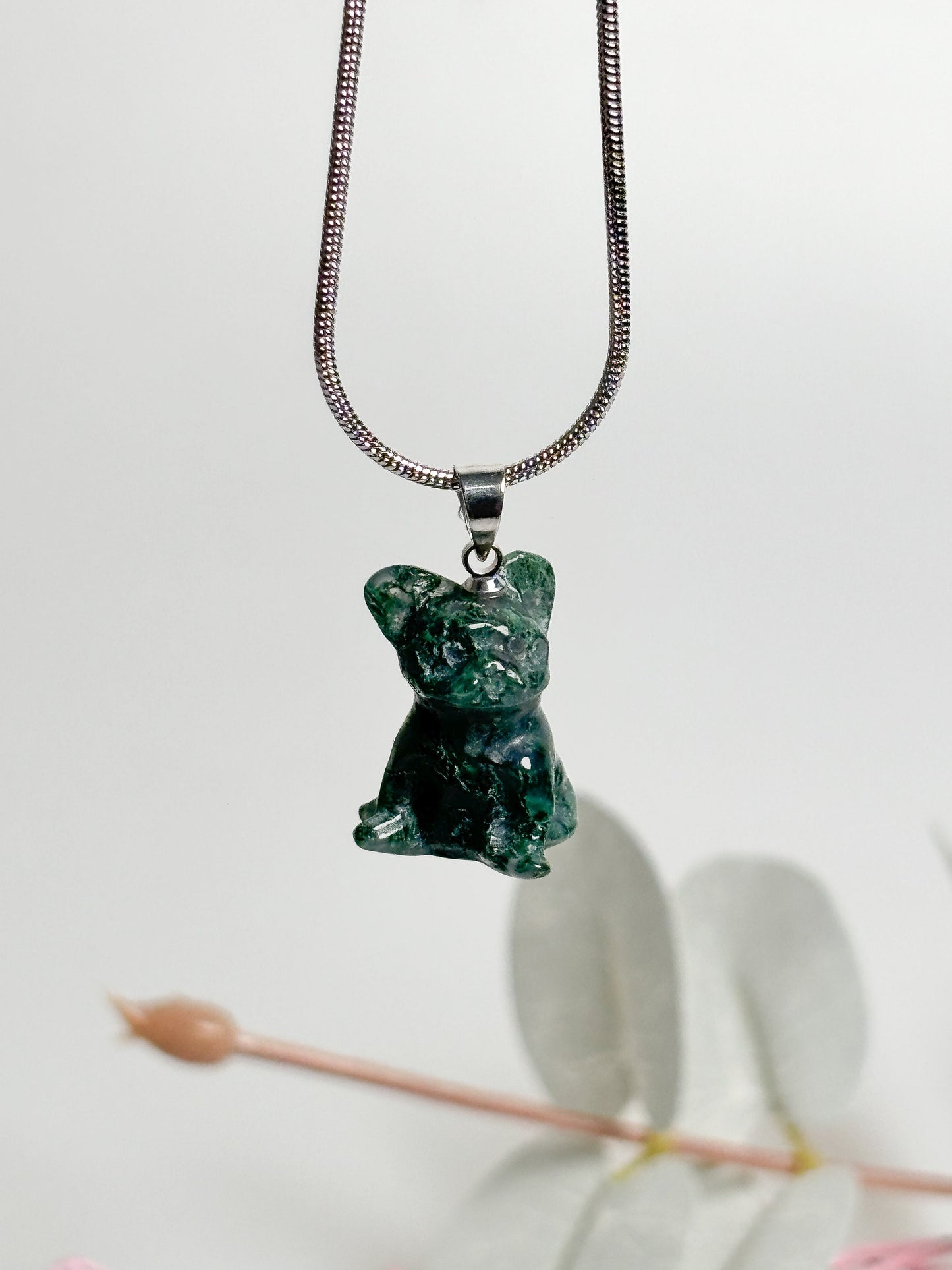 Ocean Jasper Dog-Shaped Pendant, 1.7x1.3cm - Unique Gemstone Jewelry