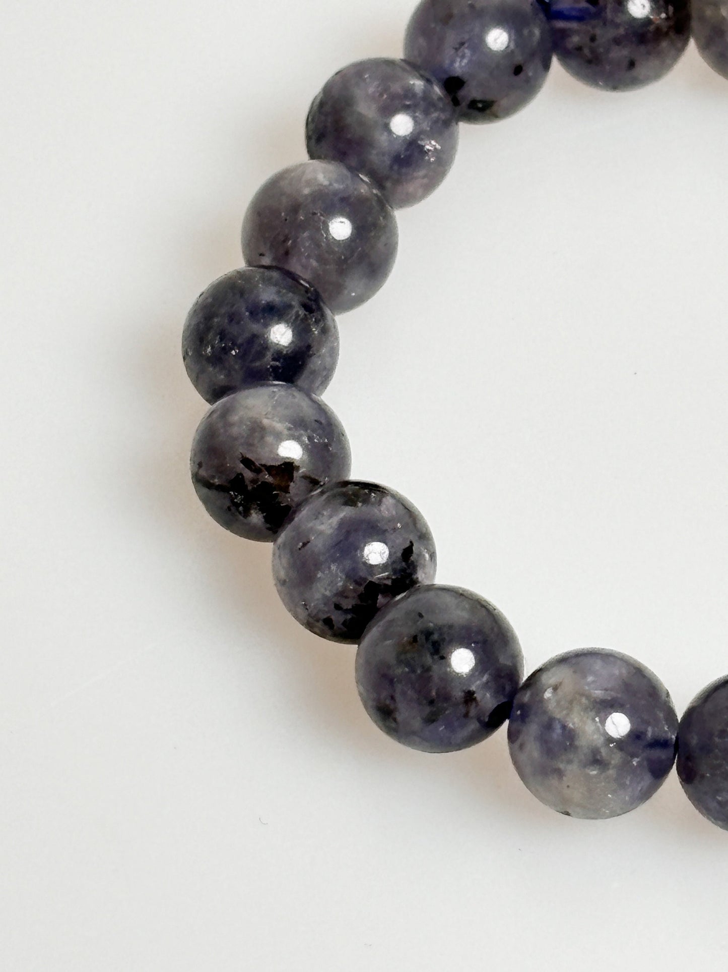 Elastic Kyanite Bead Bracelet 8.5mm, Elegant Bracelet, Blue Gemstone Jewelry