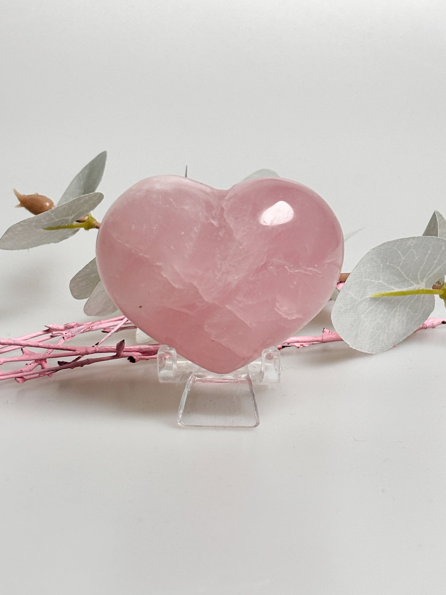 Puffy rose quartz heart with rainbows - 6cm x 4.7cm | Healing stone | Crystal gift | Gemstone decoration